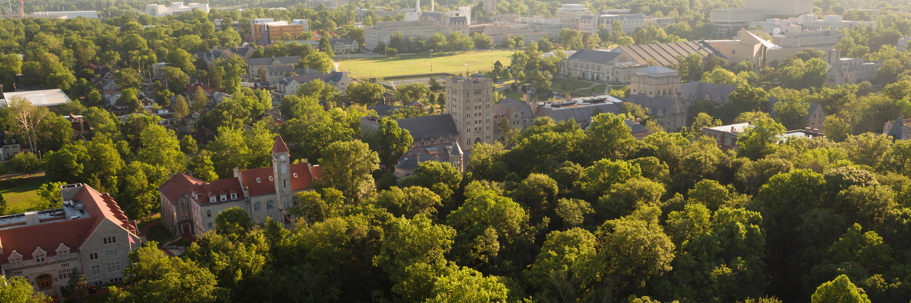 Indiana University Bloomington Aerial Campus Shot Background