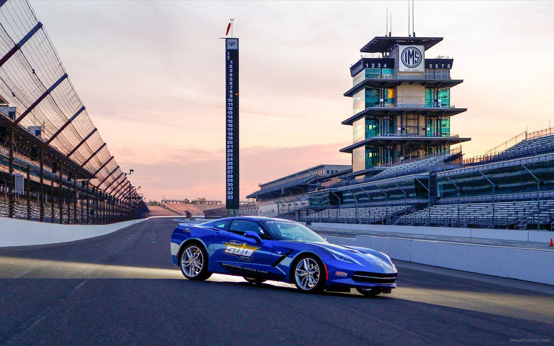 Indianapolis 500 Blue Sportscar Background
