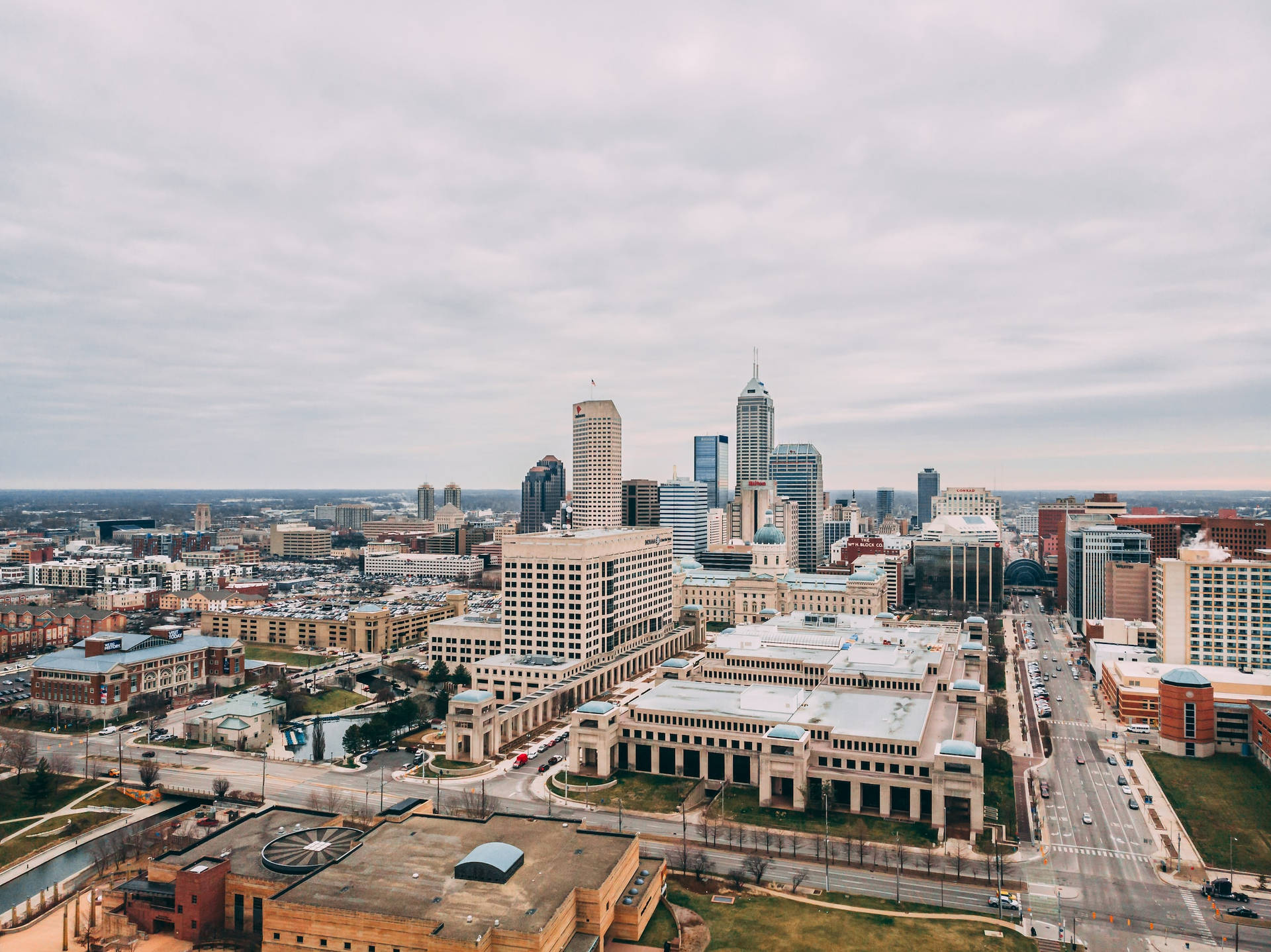 Indianapolis Buildings Bird's Eye View Background