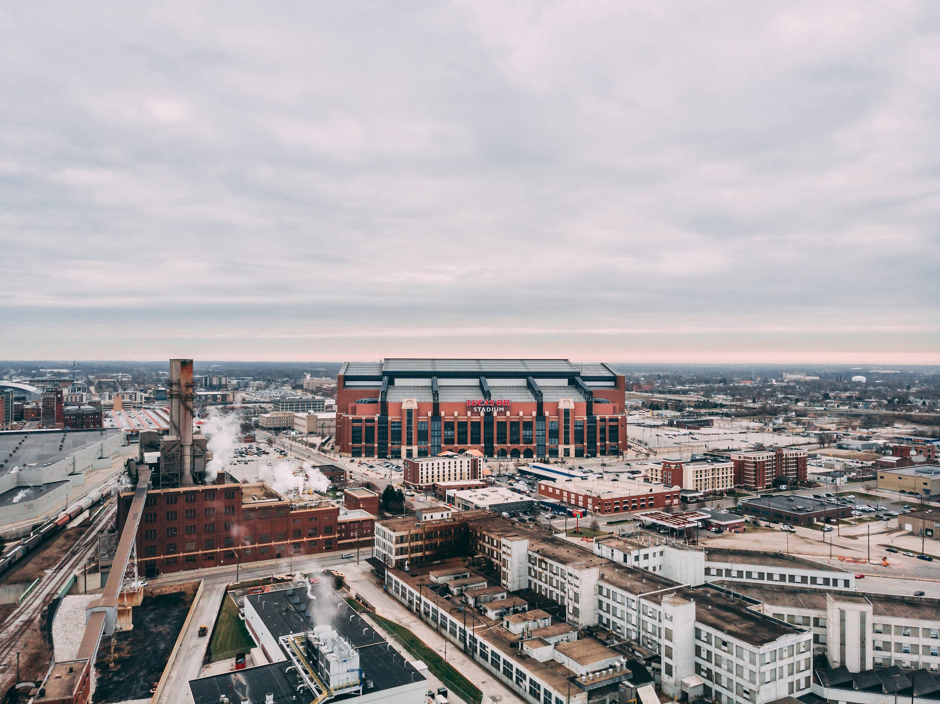 Indianapolis Lucas Oil Stadium Afar Background