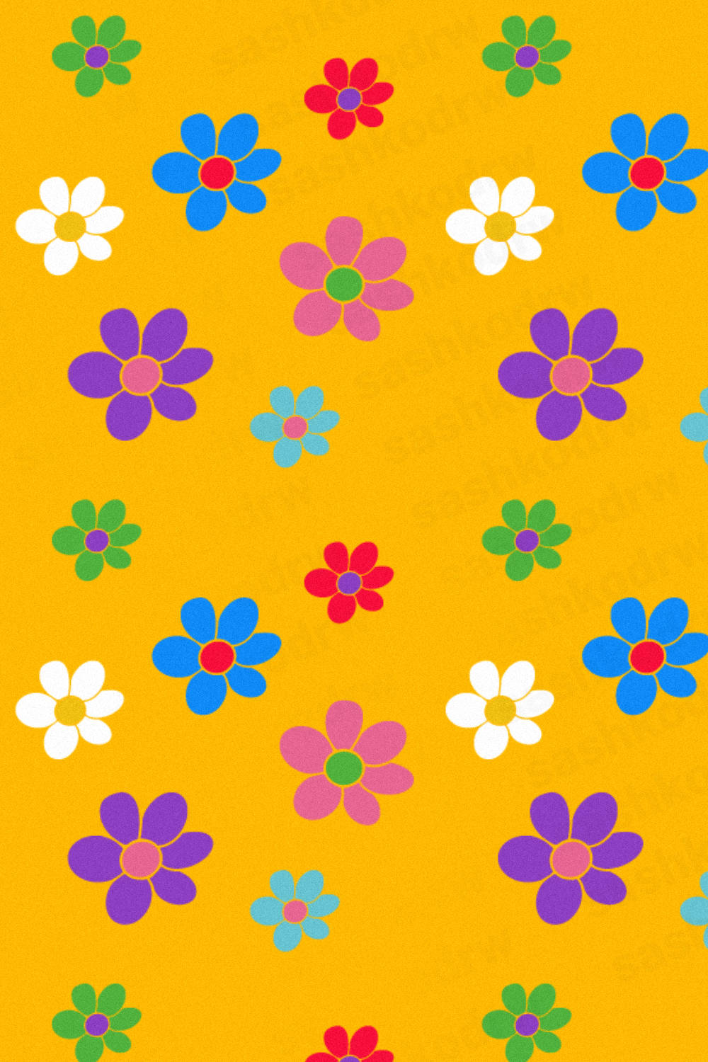 Indie Kid Aesthetic Tiny Colorful Flowers Background