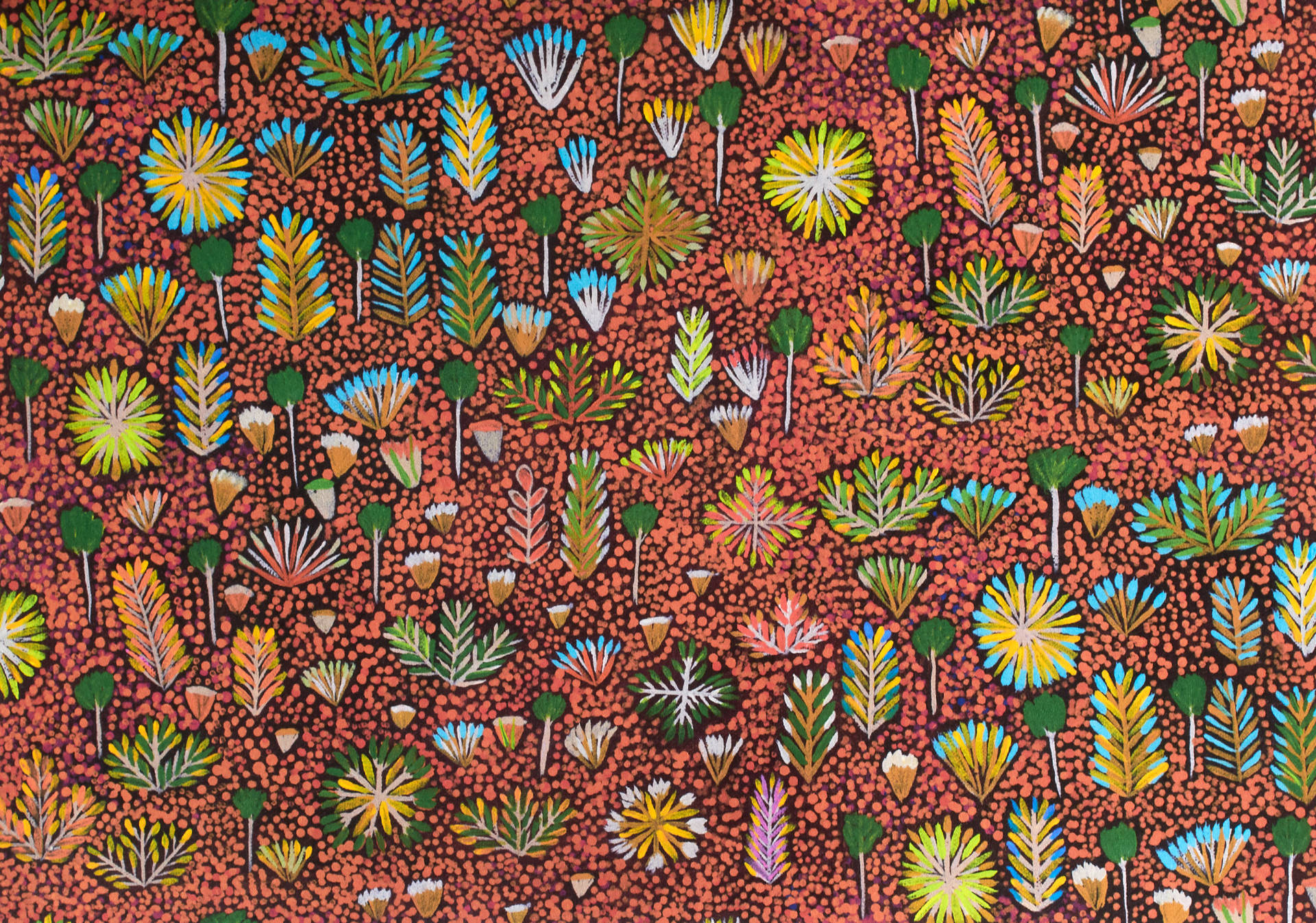 Indigenous Autumn Trees Artwork Background