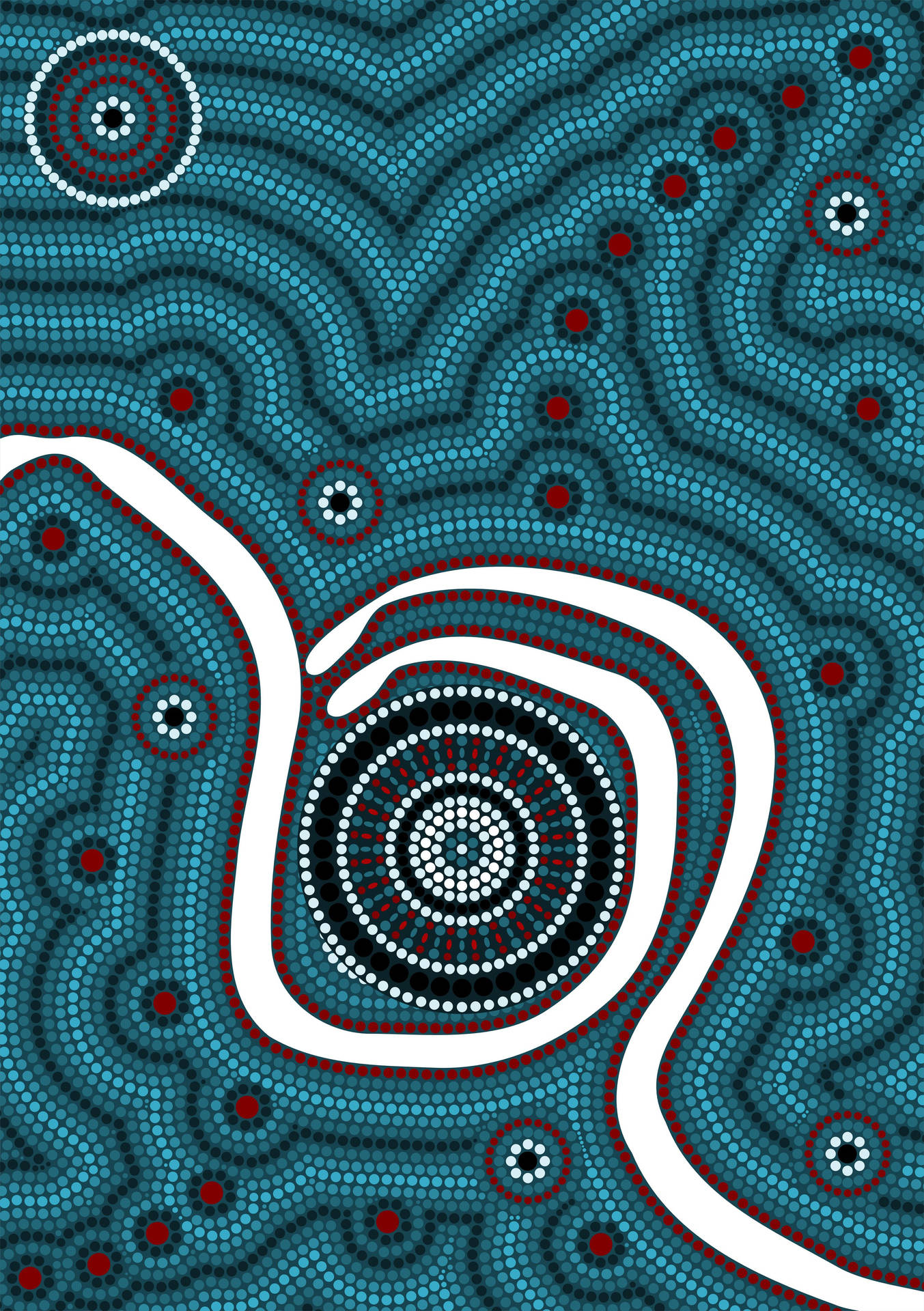 Indigenous Blue Eye Art Background