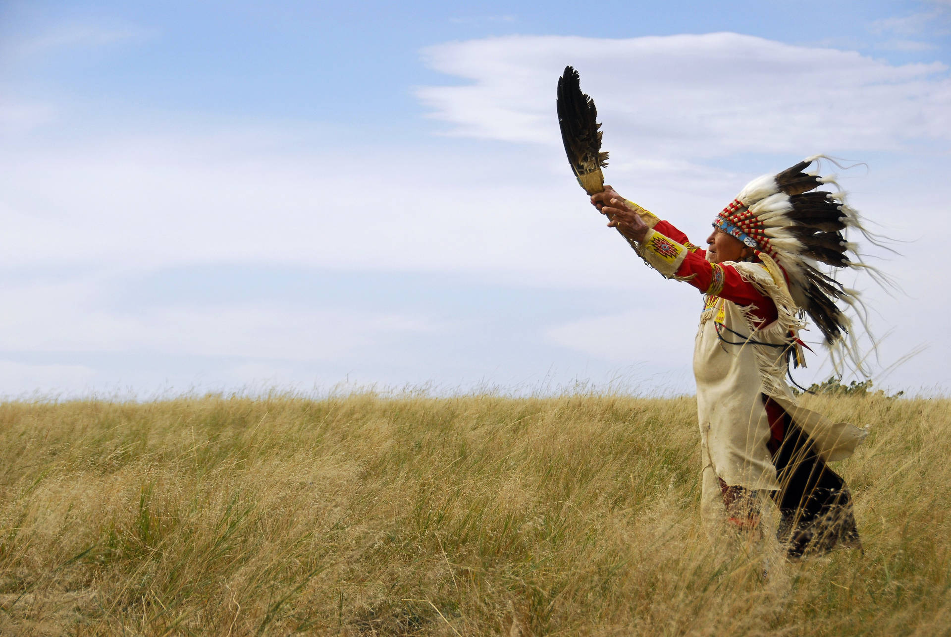 Indigenous Man During Ritual Background