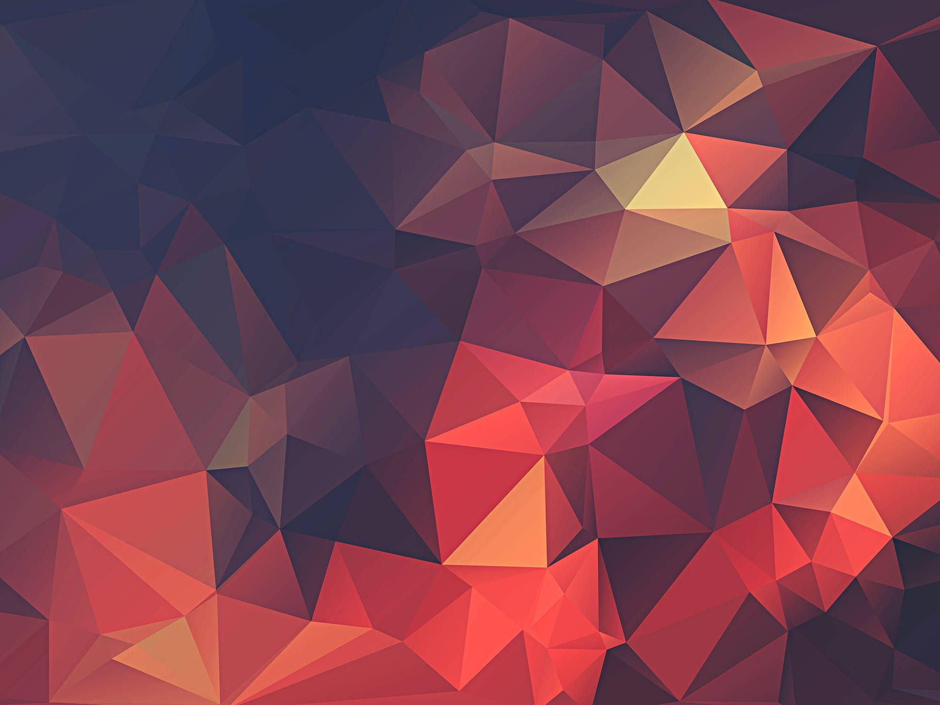 Indigo And Red Abstract Polygon