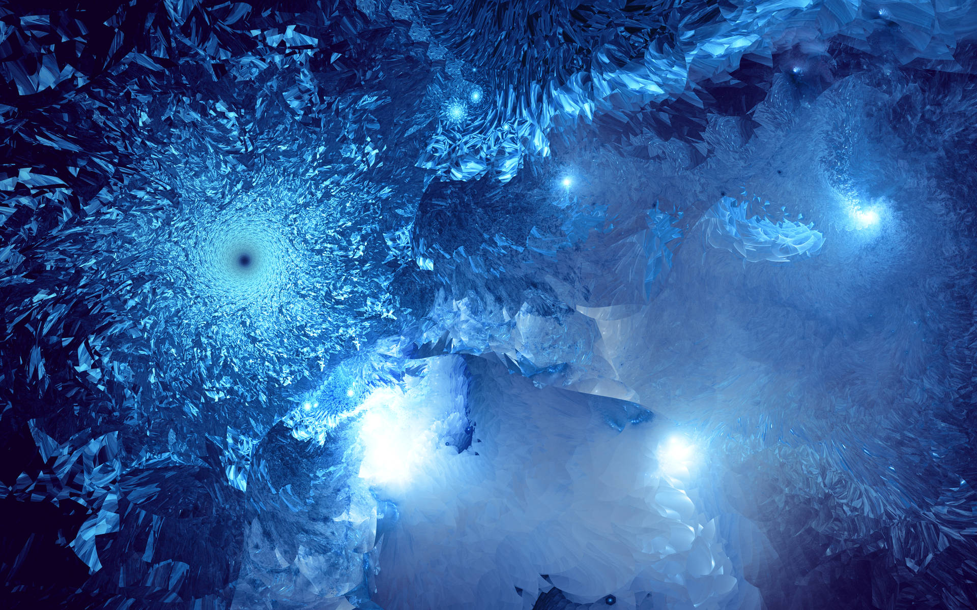 Indigo Frost - A Surreal Cold Crystal Fractal Background