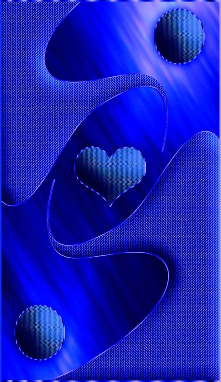 Indigo Heart And Circles Digital Art Background