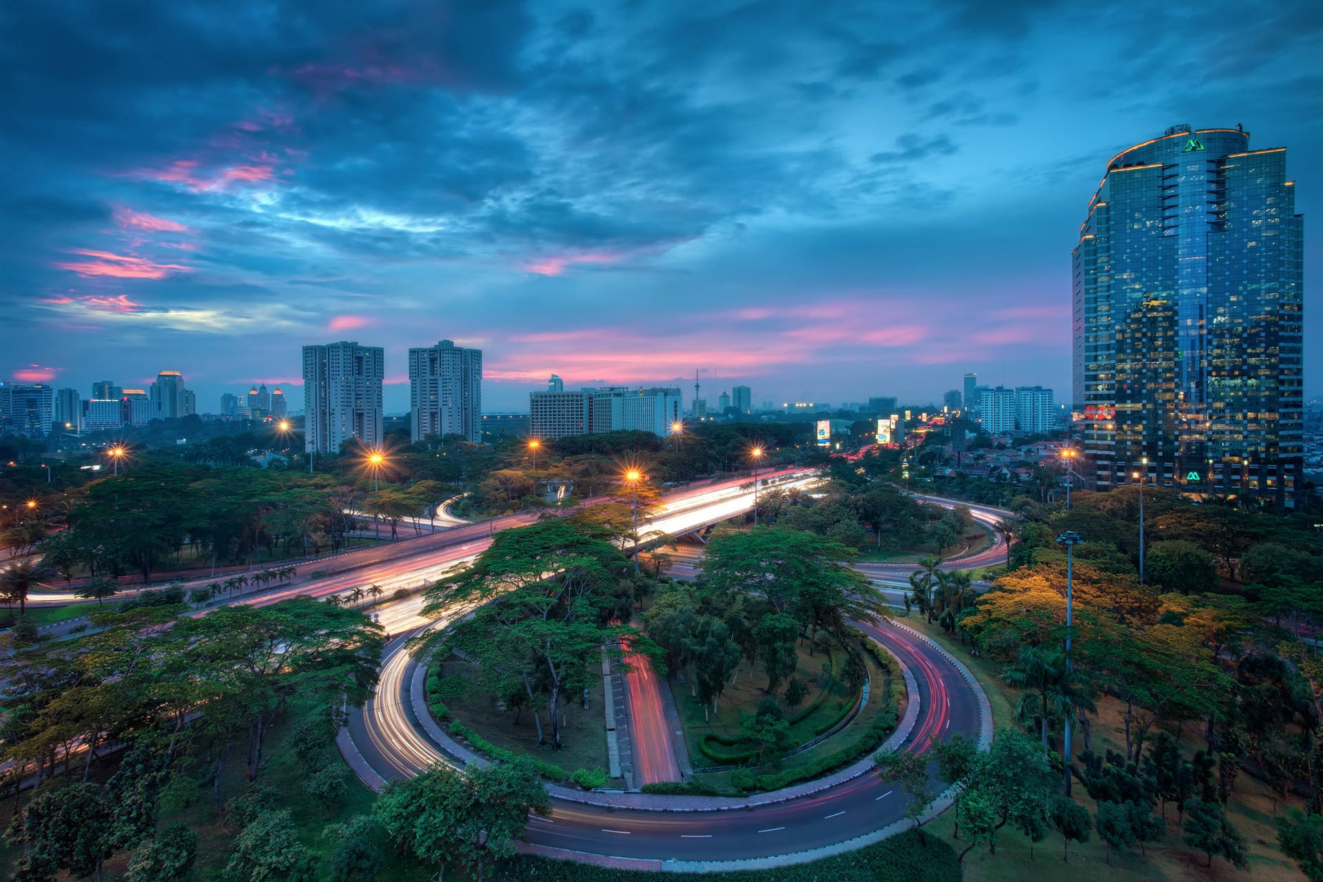 Indonesia Jakarta City Roundabout Background