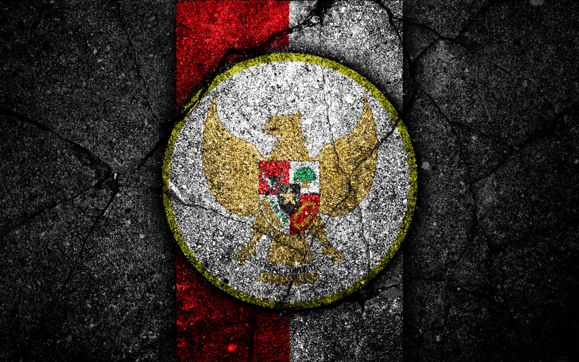 Indonesia Stone Football Flag Background
