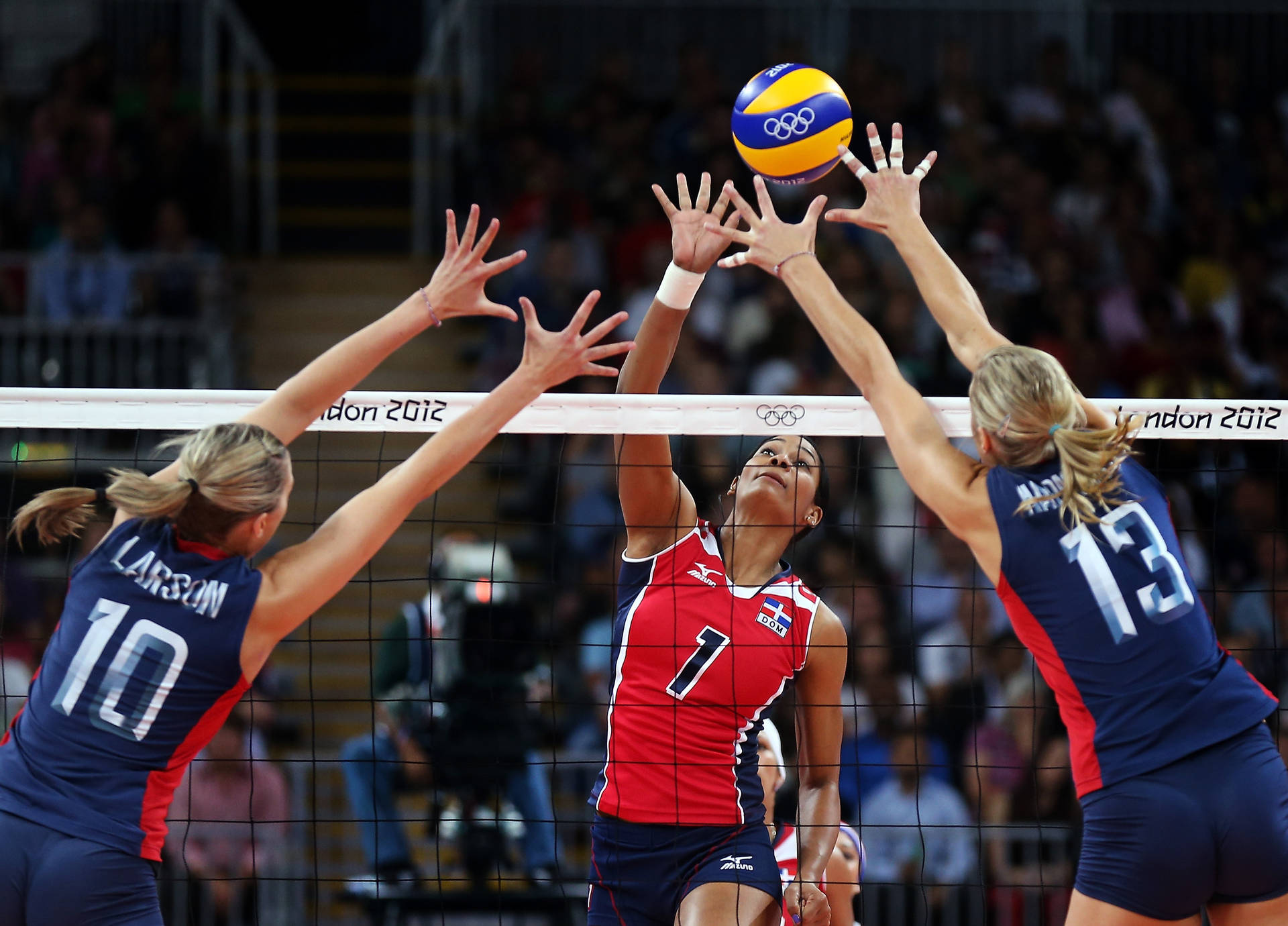 Indoor Volleyball Intense Match Background