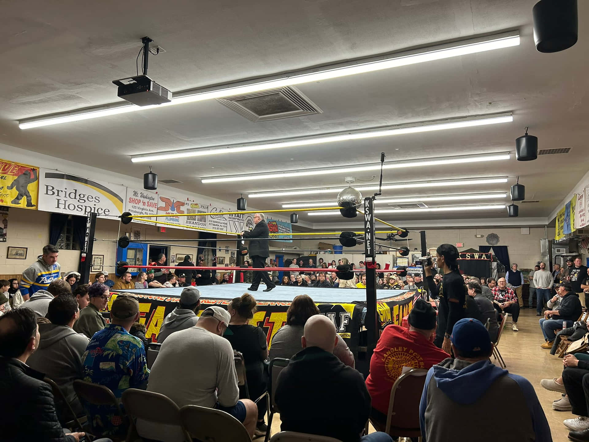 Indoor Wrestling Event Atmosphere Background