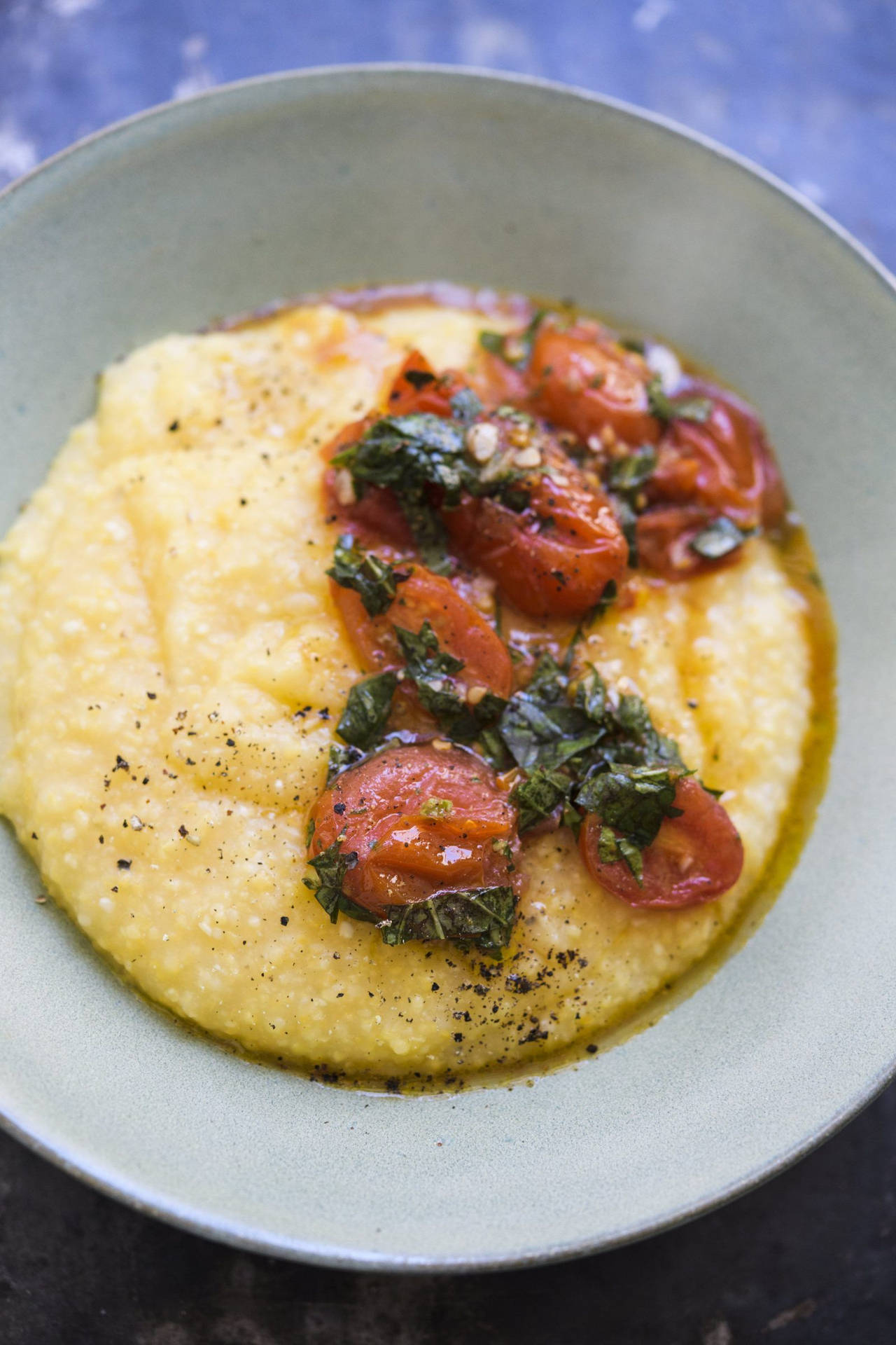 Indulging In Shrimp And Polenta Grits Background