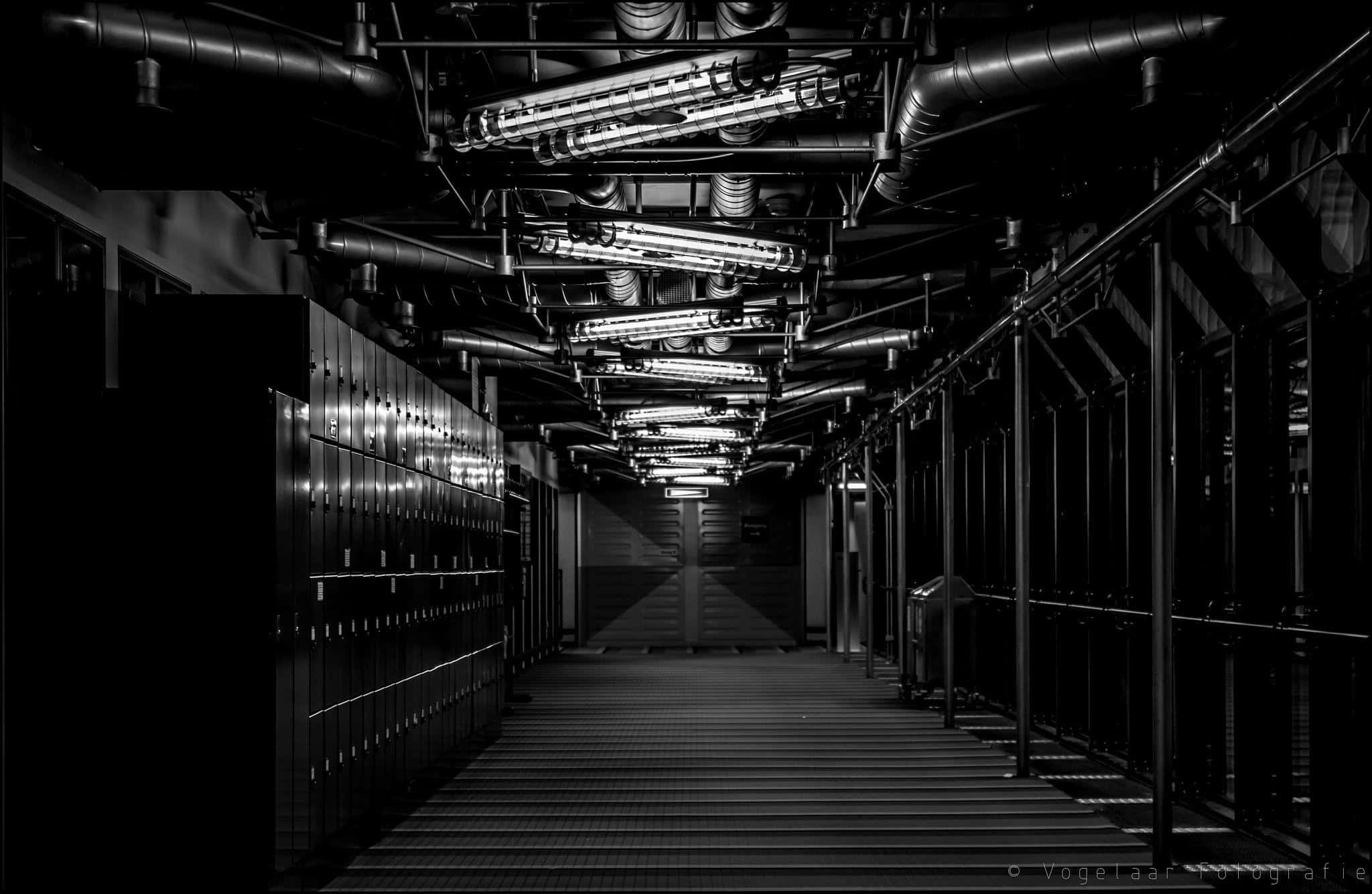 Industrious Factory Hallway Amidst Operation