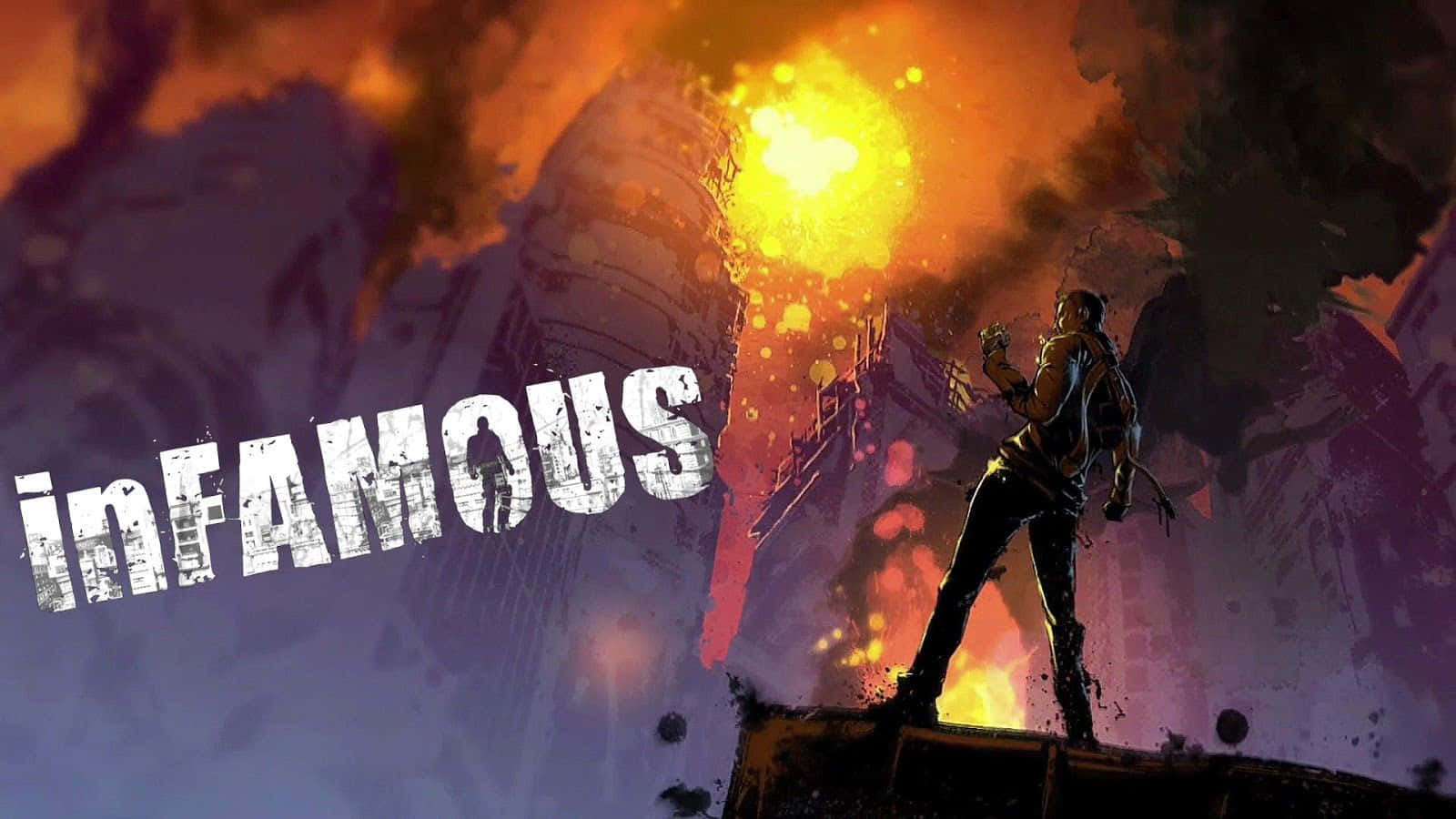 Infamous Man In A Burning City Wallpaper