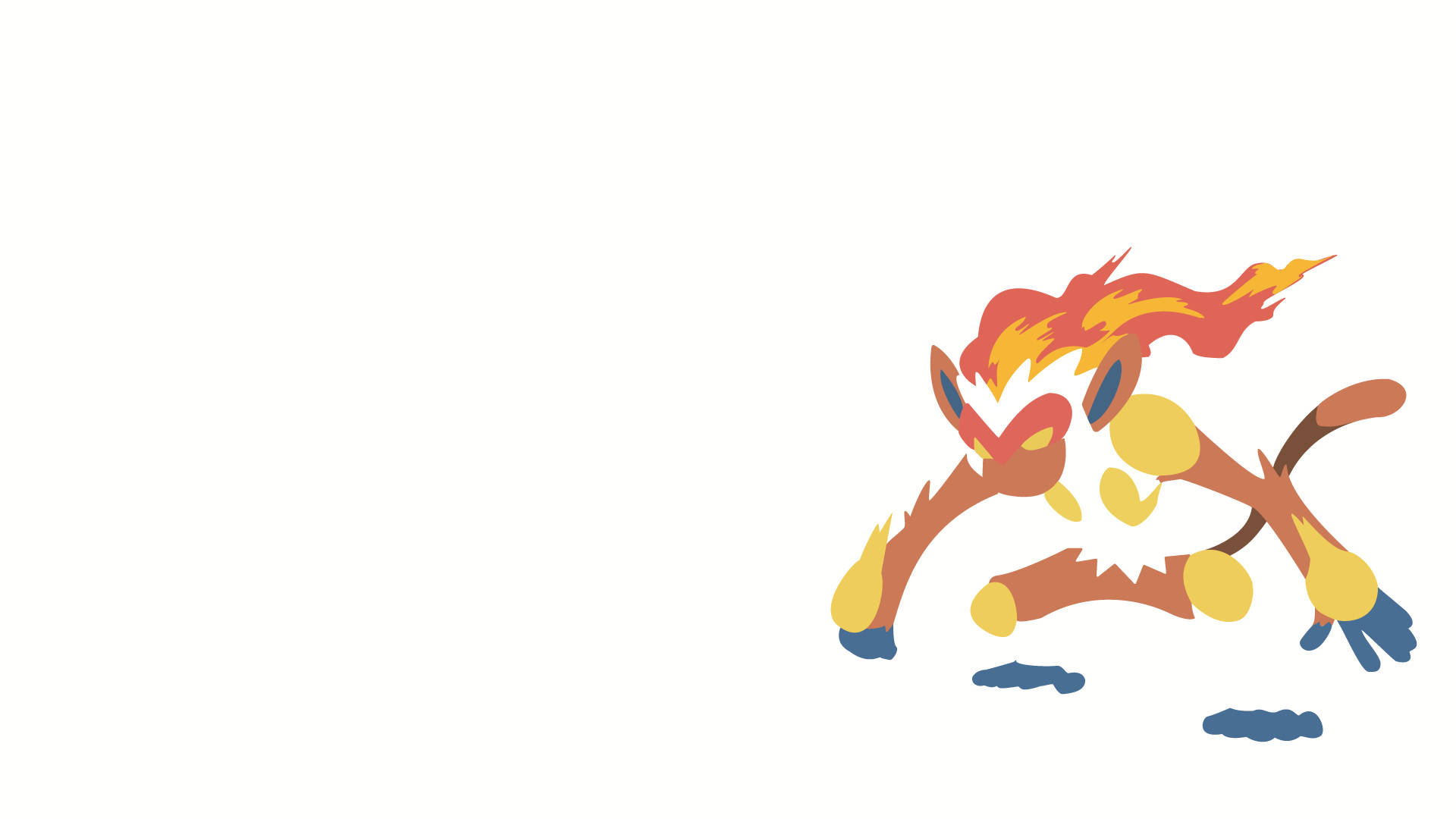 Infernape Minimalist White Background