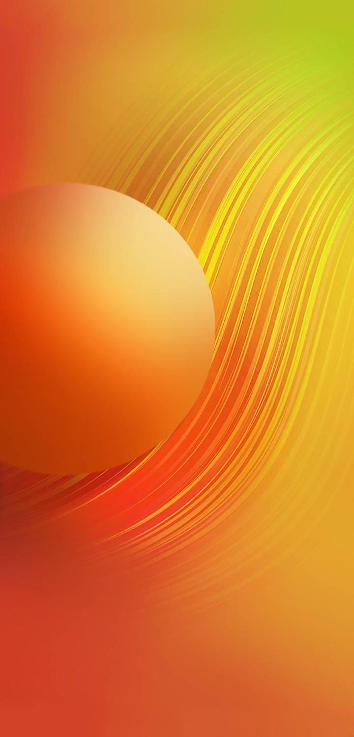 Infinix Hot 3 Gradient Orange Sphere And Waves Background