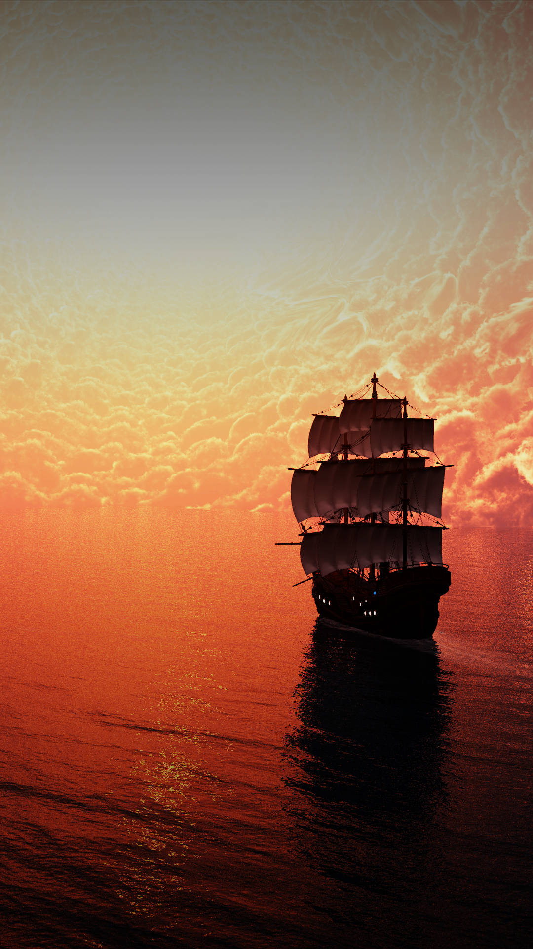 Infinix Sailing Ship Into Sunset Background