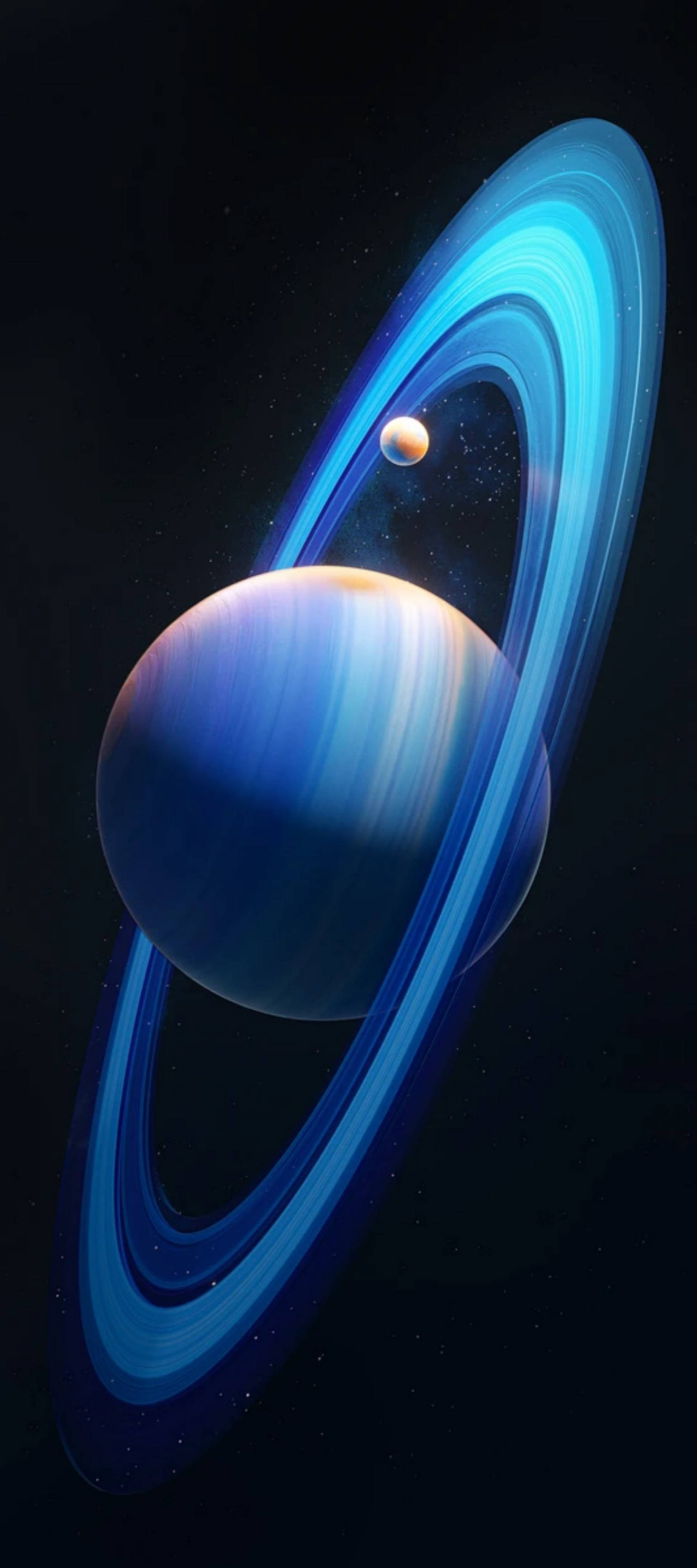 Infinix Zero In Unique Ultra Blue Design Against A Background Of The Saturn Planet Background