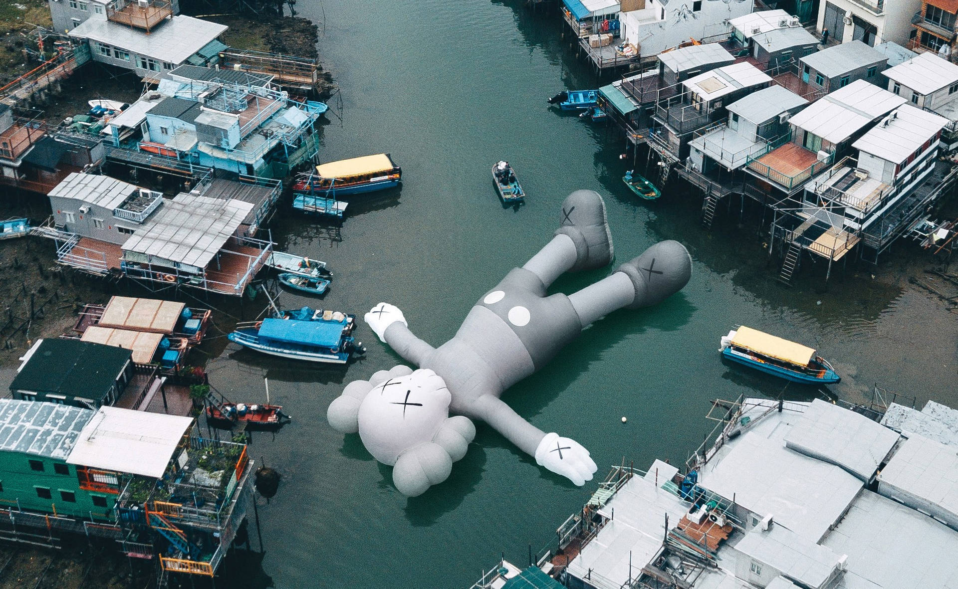 Inflatable Floating On Harbor Kaws Pc