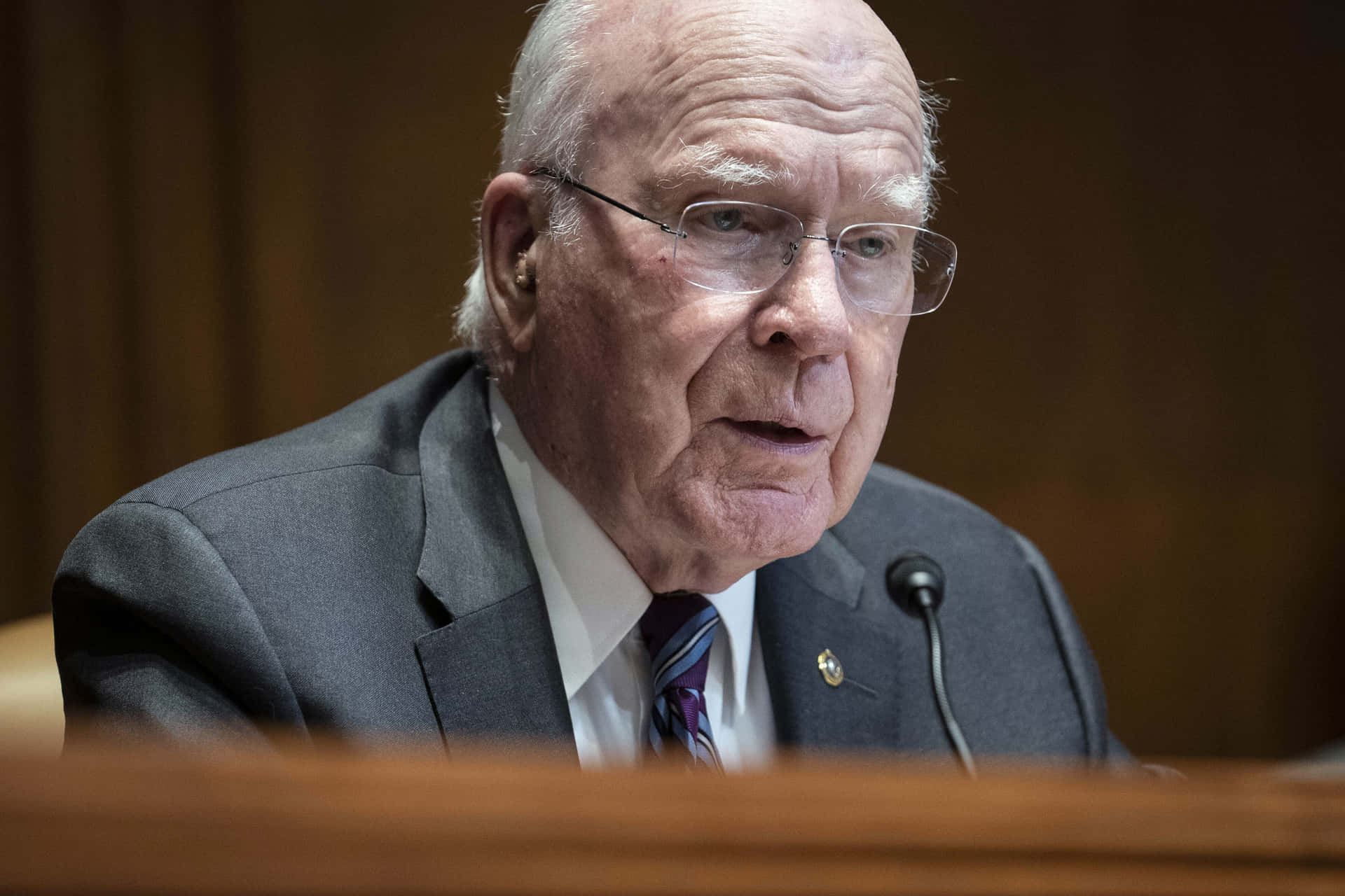Influential Senator Patrick Leahy In Thought Mode Background