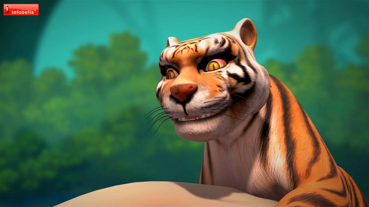 Infobells Animated Cartoon Tiger