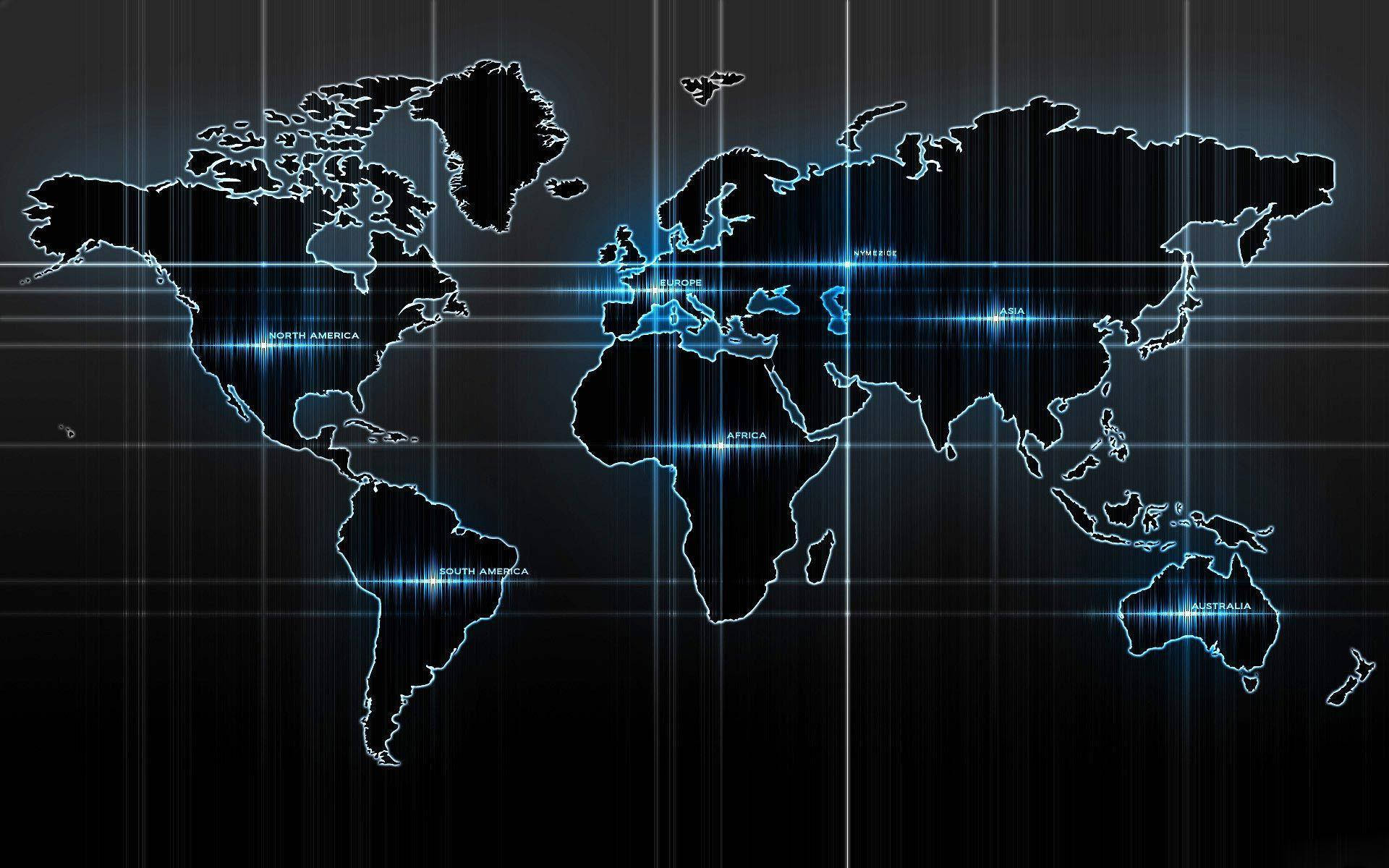Information Technology World Map Network Background