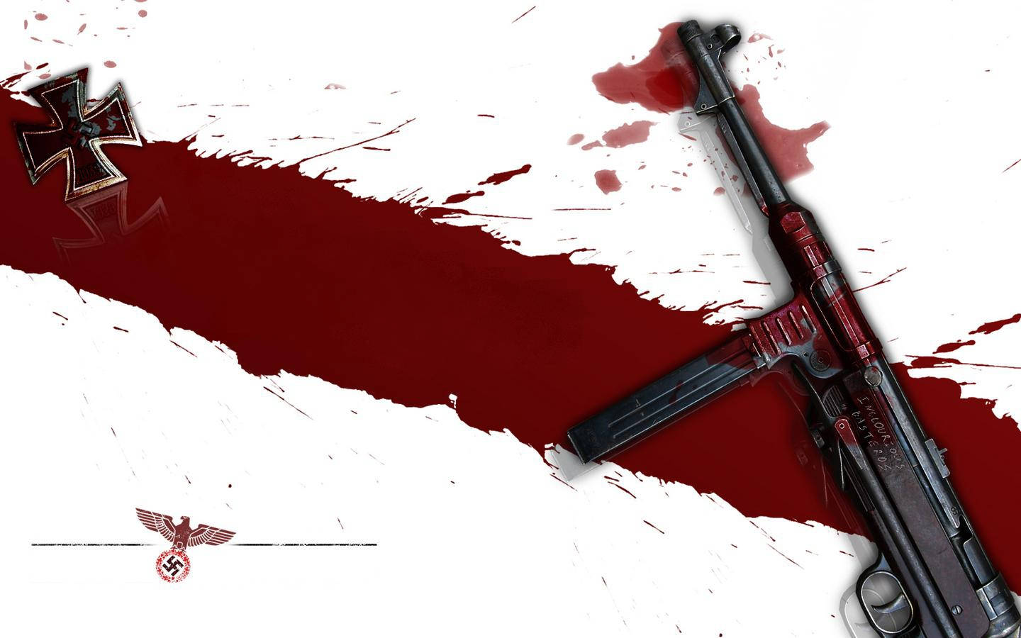 Inglourious Basterds Bloody Gun Background