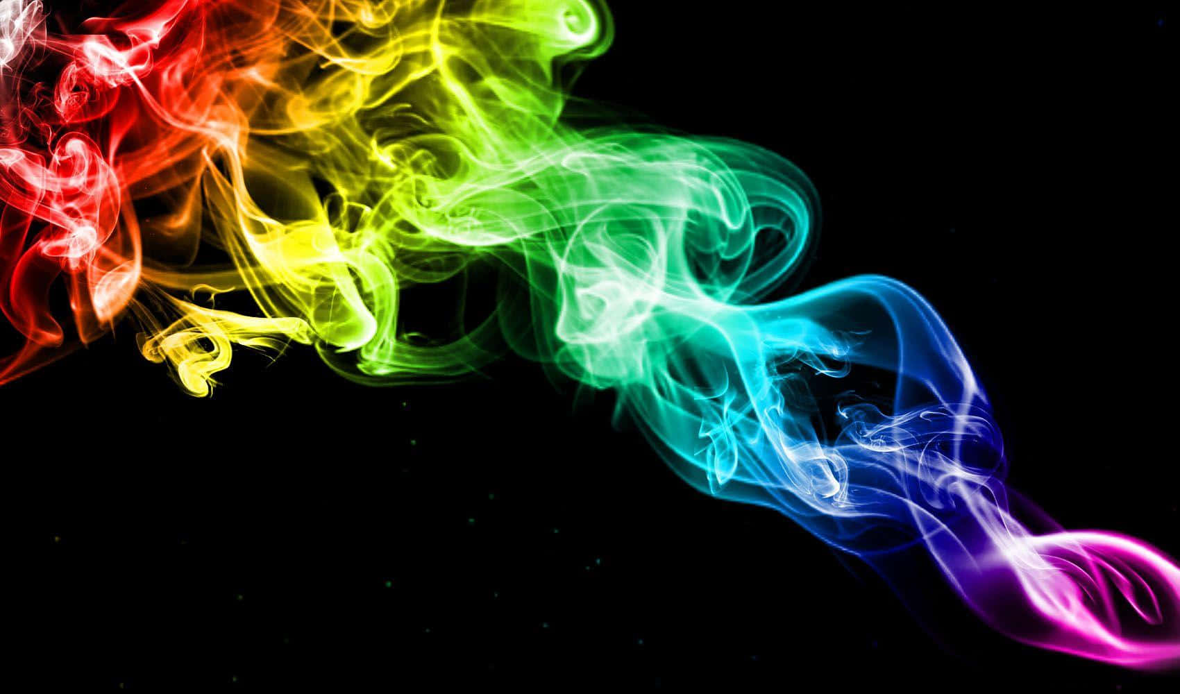 Inhale Positivist With Colorful Smoke Background
