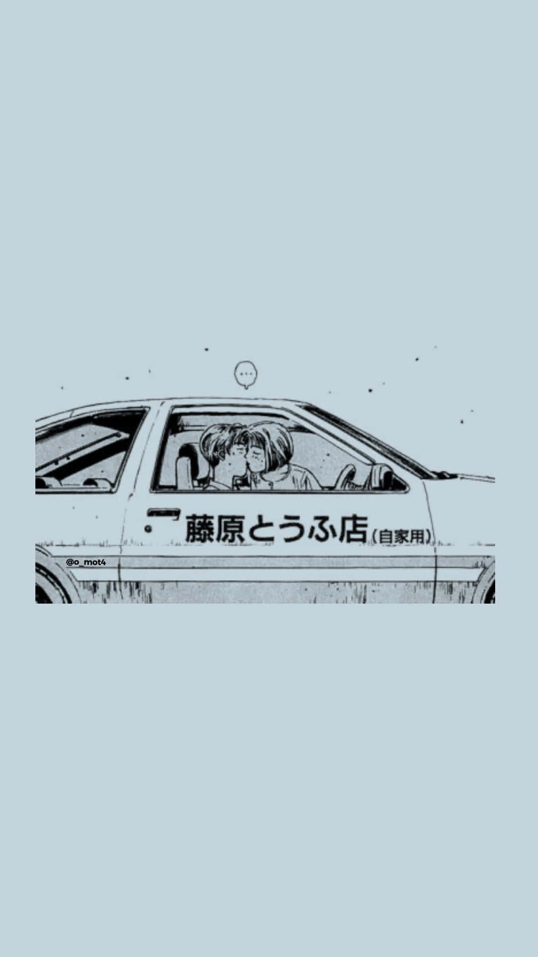 Initial D Phone Anime Couple Kiss Background