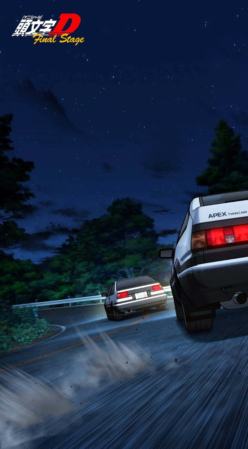 Initial D Phone Car Chase At Night Background