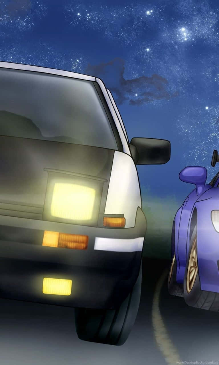 Initial D Phone Cars On Road Background