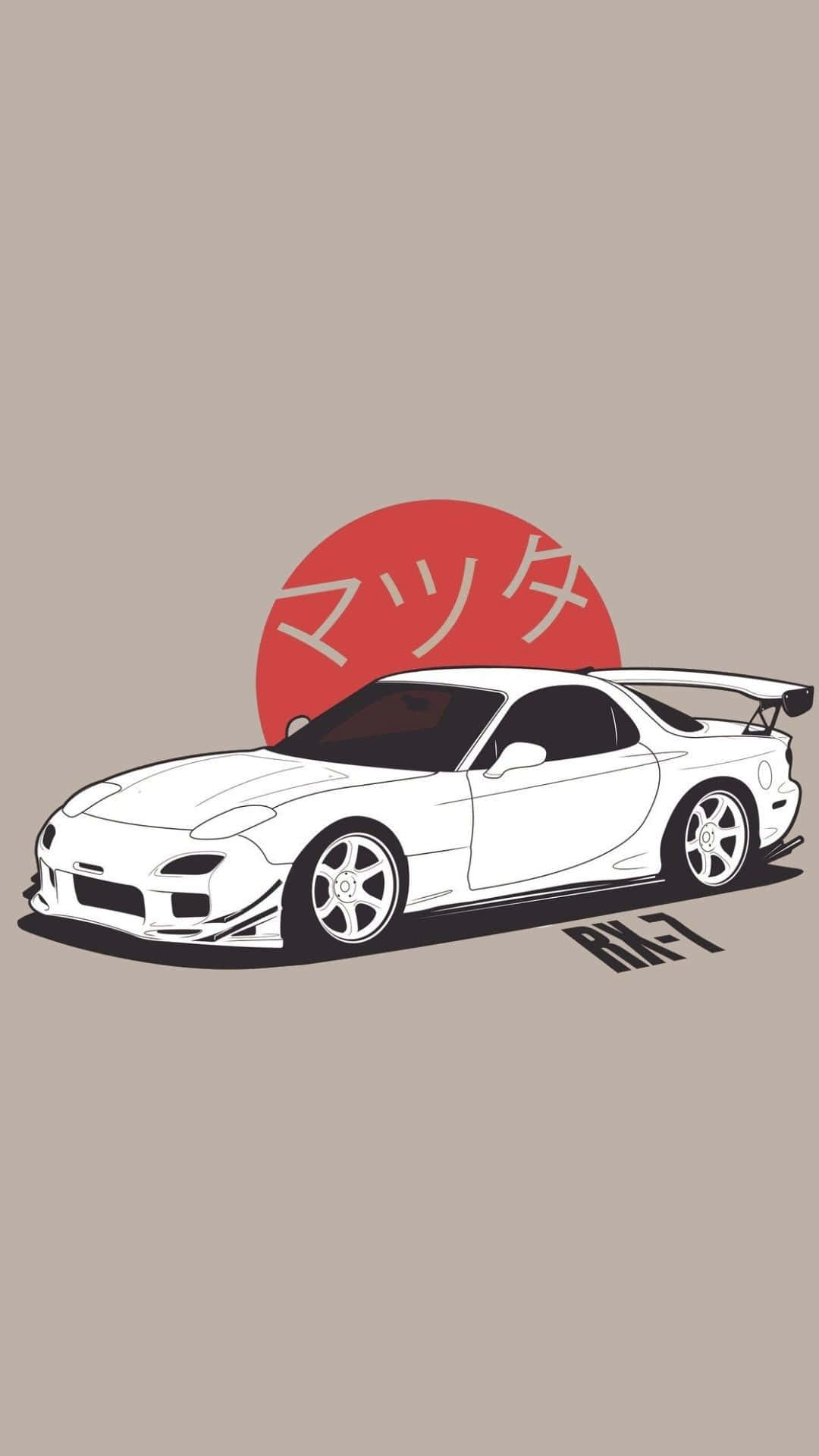 Initial D Phone Retro Anime Car Background
