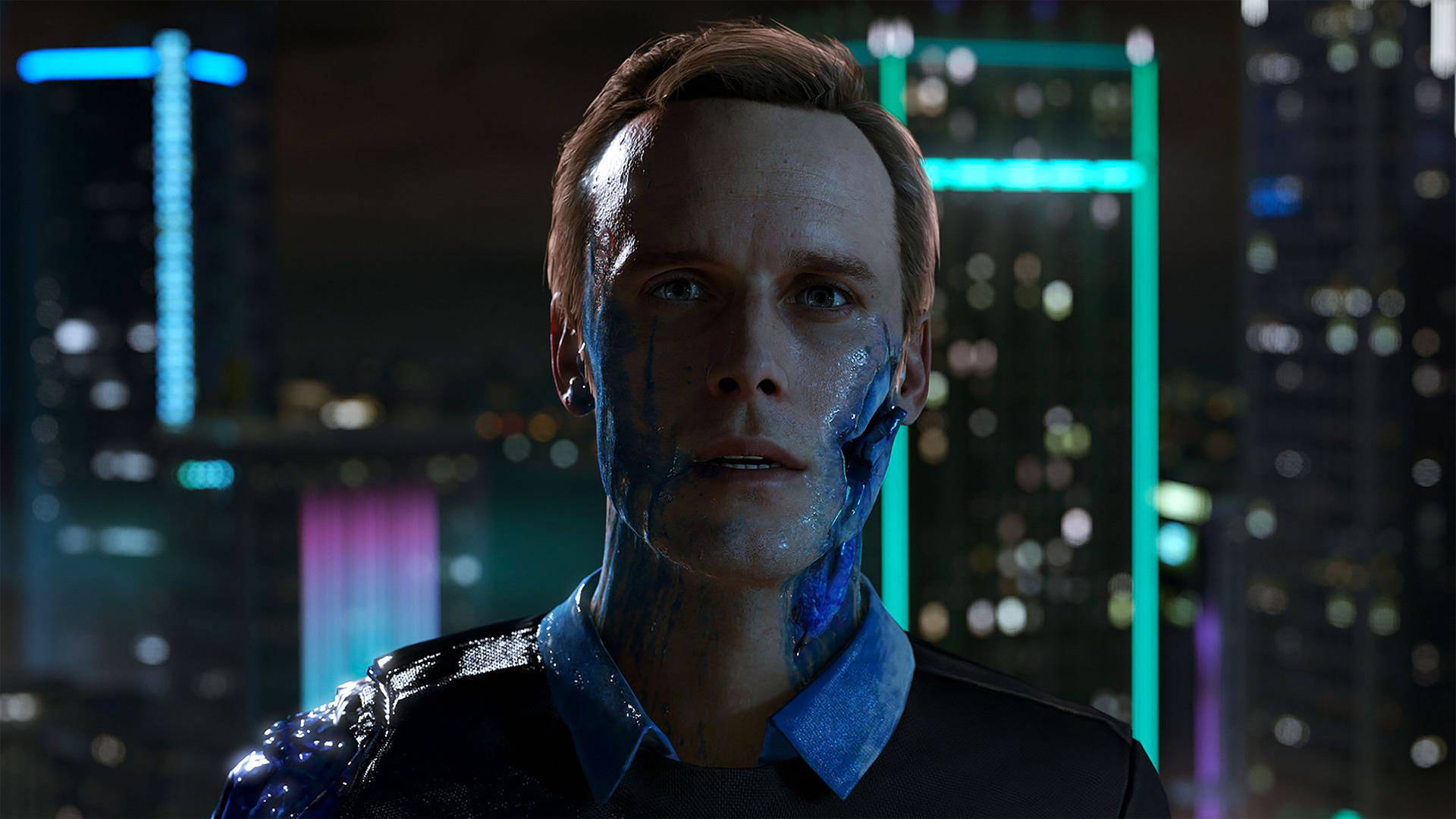 Injured Connor In Detroit: Become Human Background