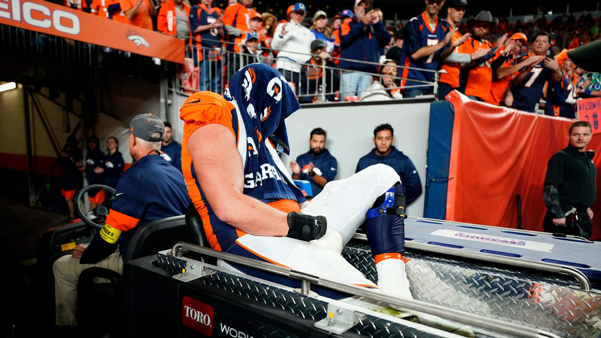 Injured Garett Bolles American Football Player Background