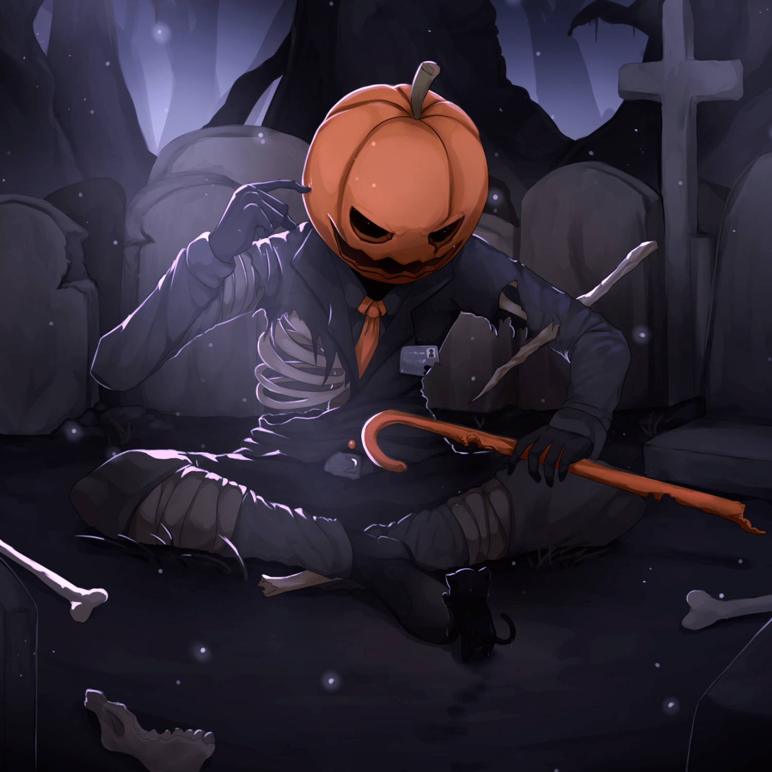 Injured Jack-o'-lantern Halloween Pfp