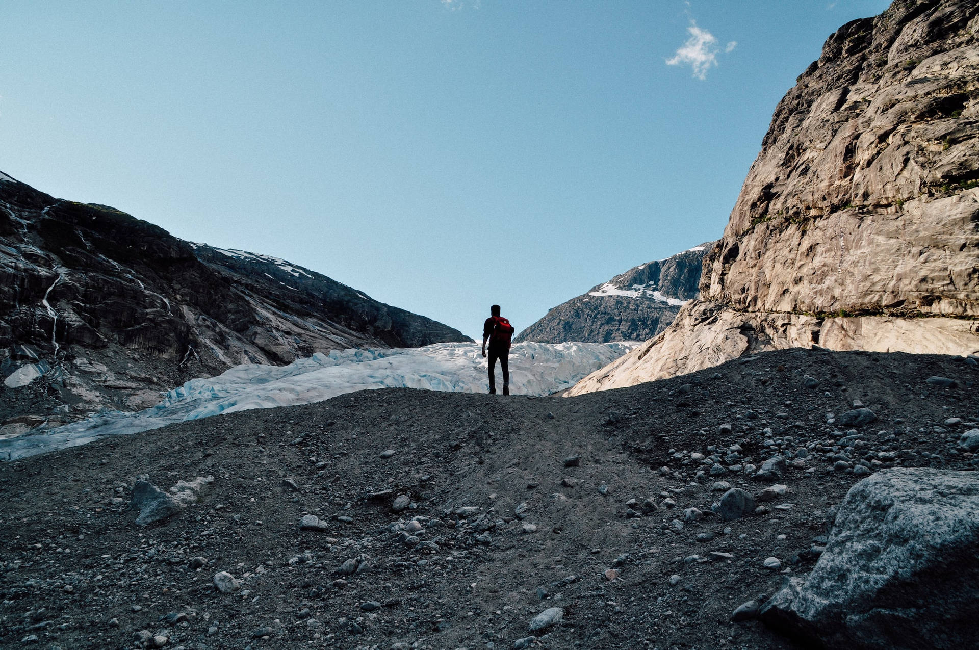 Inner Journey - Profile Of A Man On A Jagged Path Background