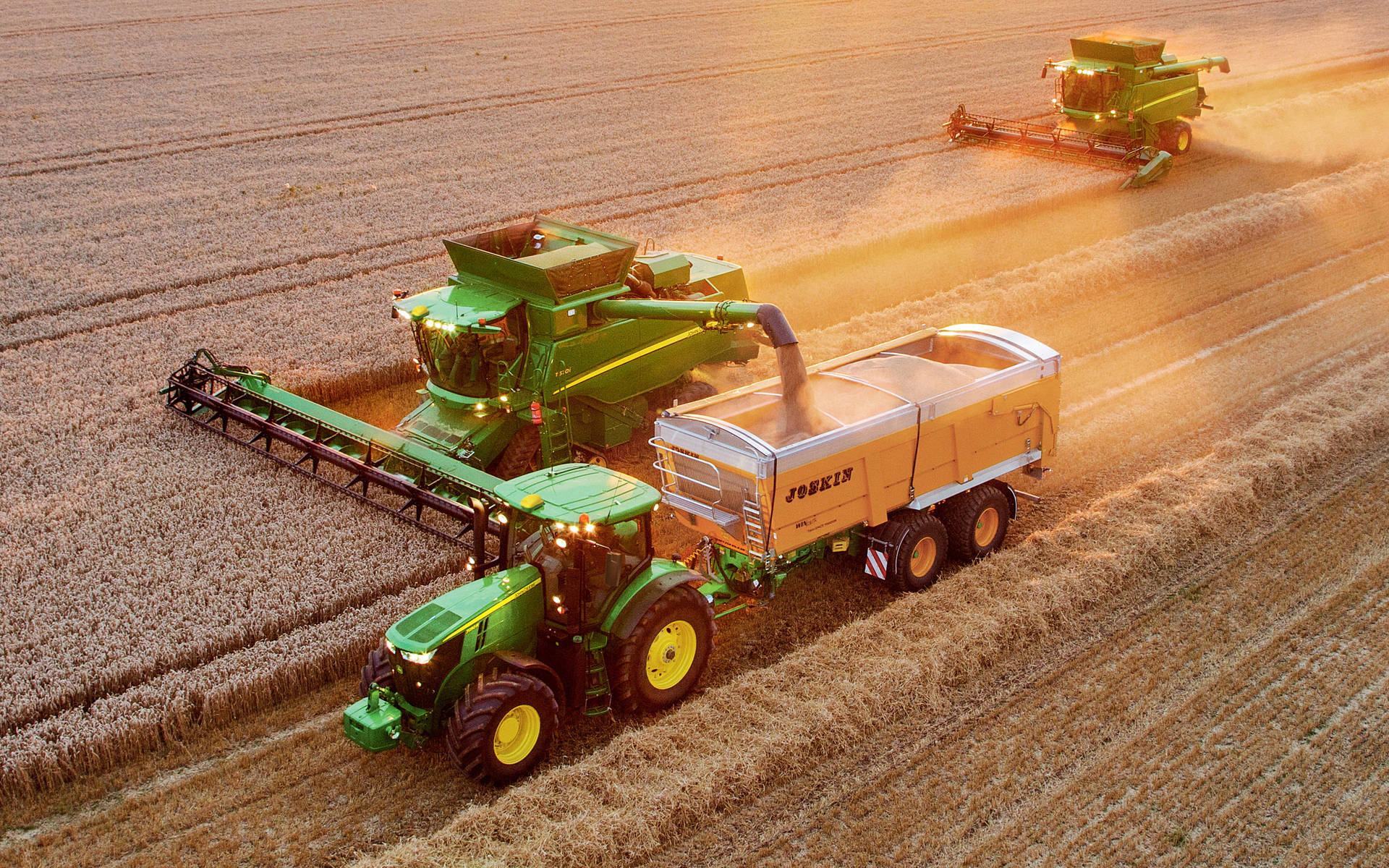 Innovative Agriculture With John Deere Tractor And Harvesters