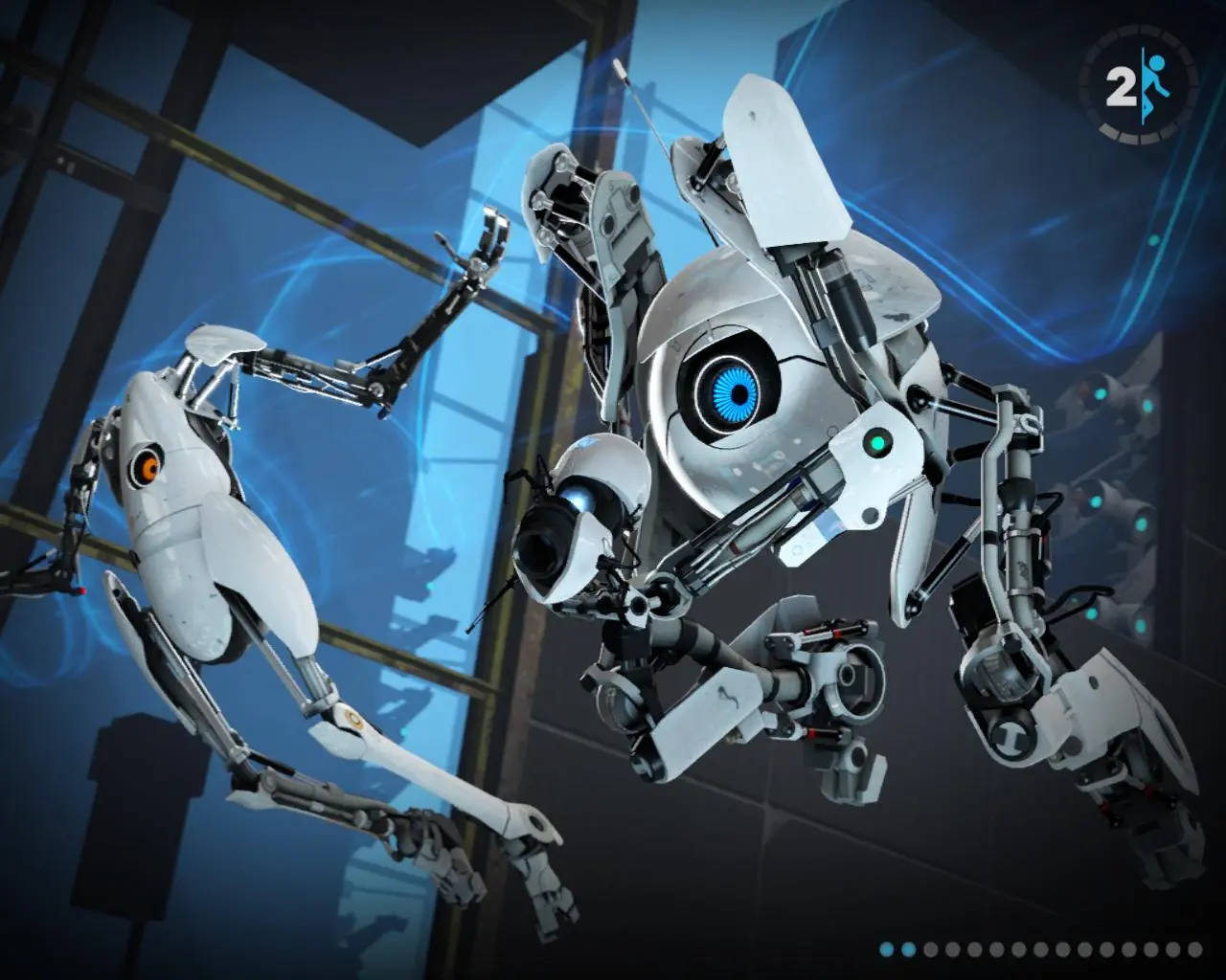 Innovative Gameplay Of Portal 2 On Dual Screen Background