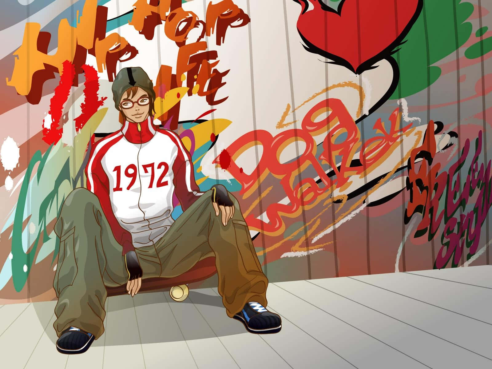 Innovative Hip Hop Graffiti Mural With Detailed Urban Print Background