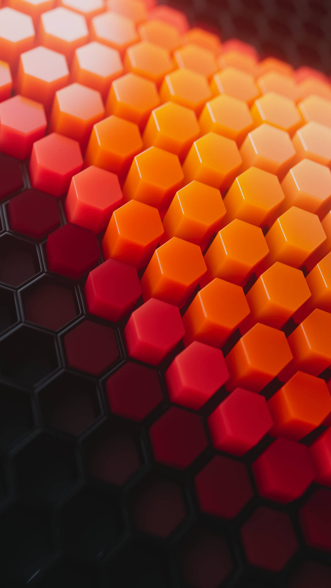 Innovative Orange Phone With Hexagonal Design Background