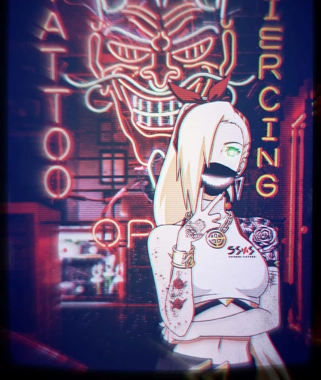 Ino Yamanaka Posing For Trash Gang Background