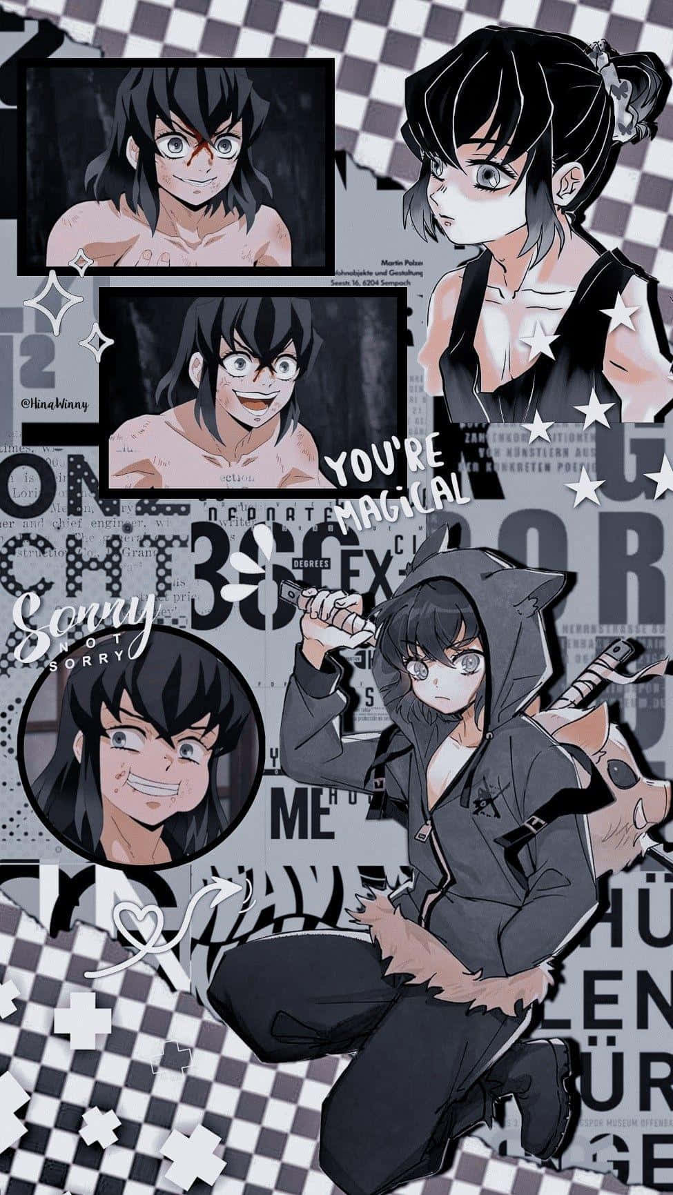 Inosuke Aesthetic Collage Background