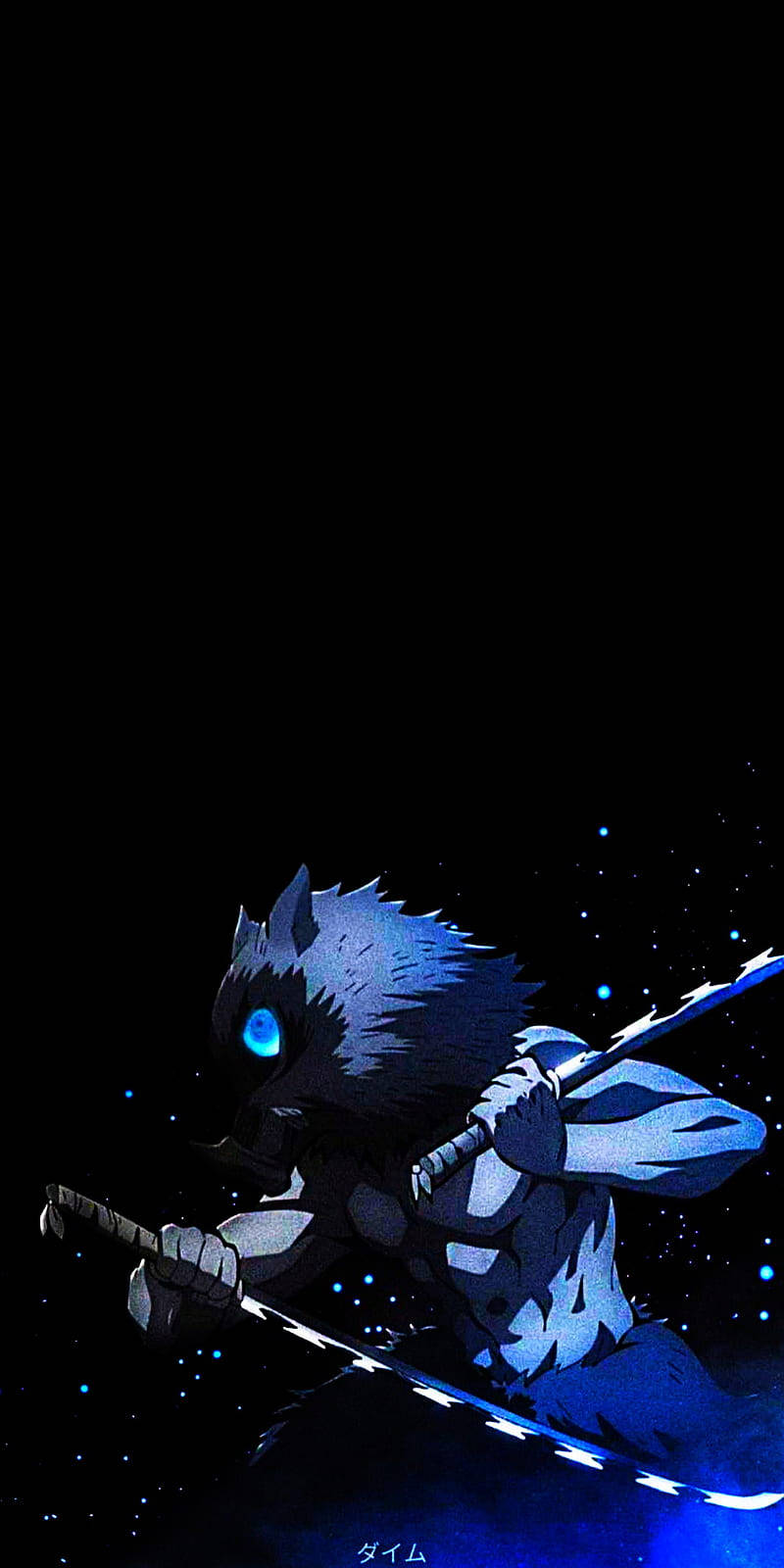 Inosuke Blue Eyes Demon Slayer Iphone Background