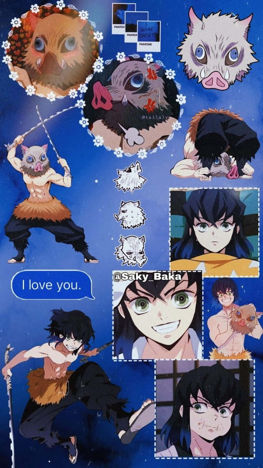 Inosuke Collage Aesthetic Wallpaper Background