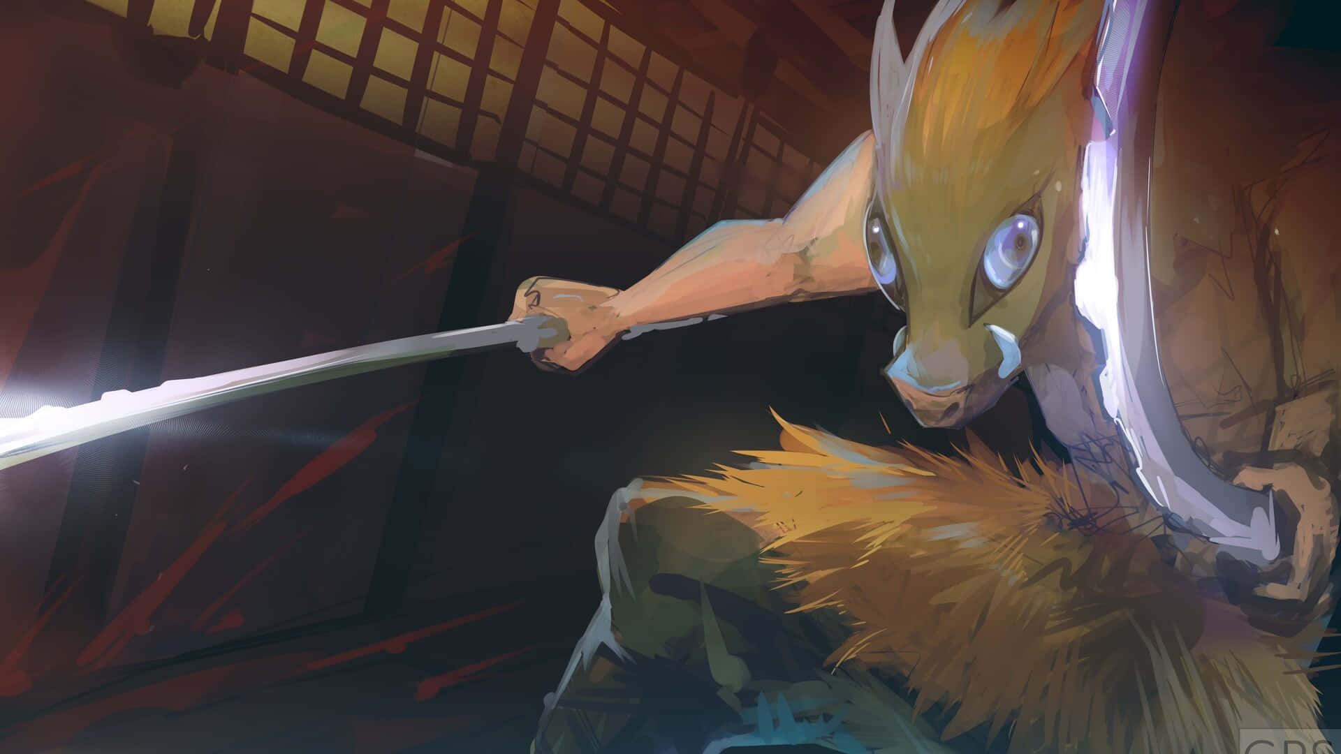 Inosuke Hashibira Close-up - A Ferocious Force From Demon Slayer