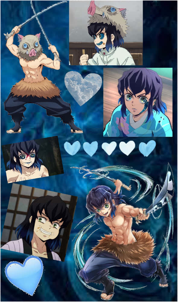 Inosuke Hashibira Collage Aesthetic Background