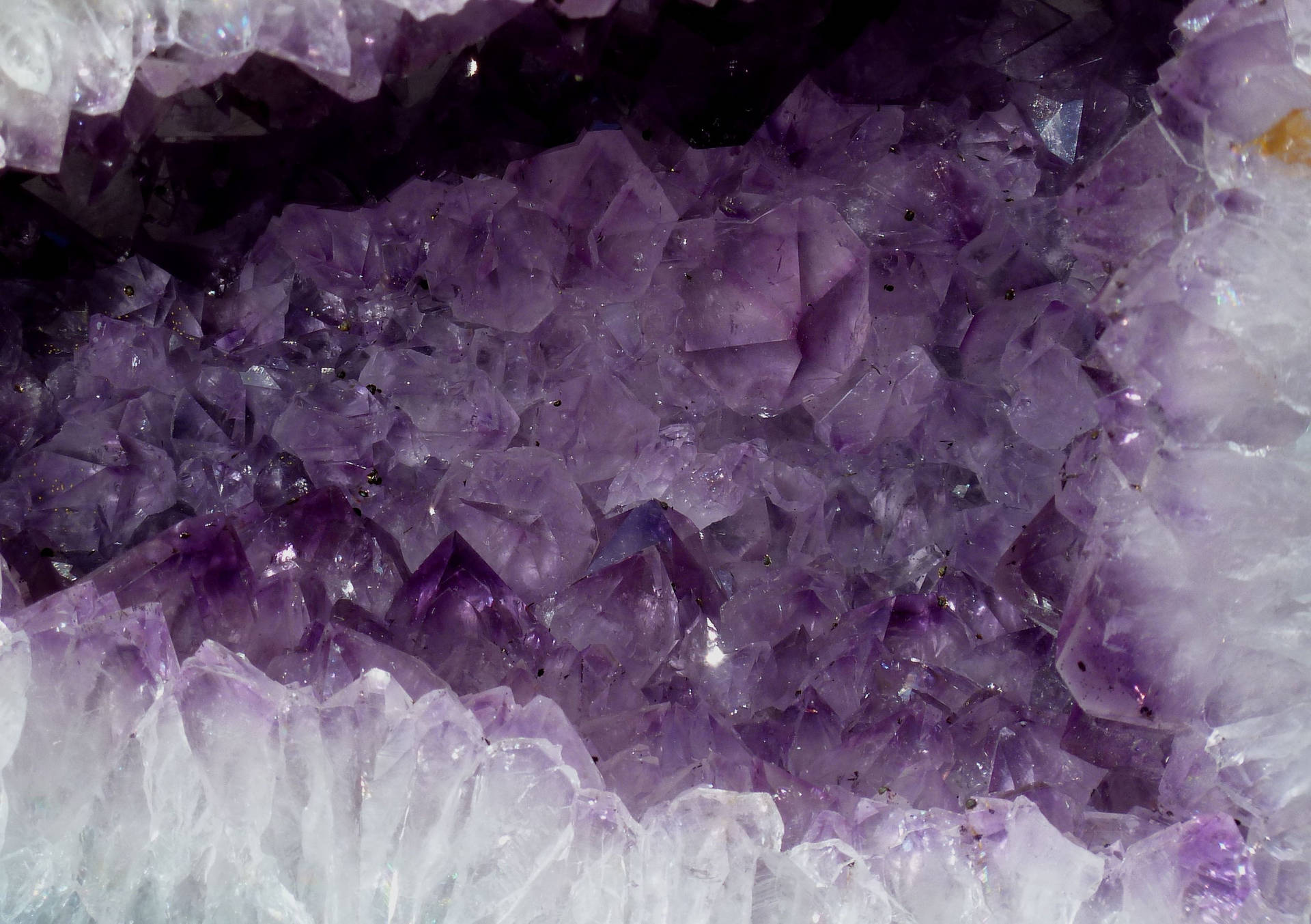 Inside An Amethyst Geode Background