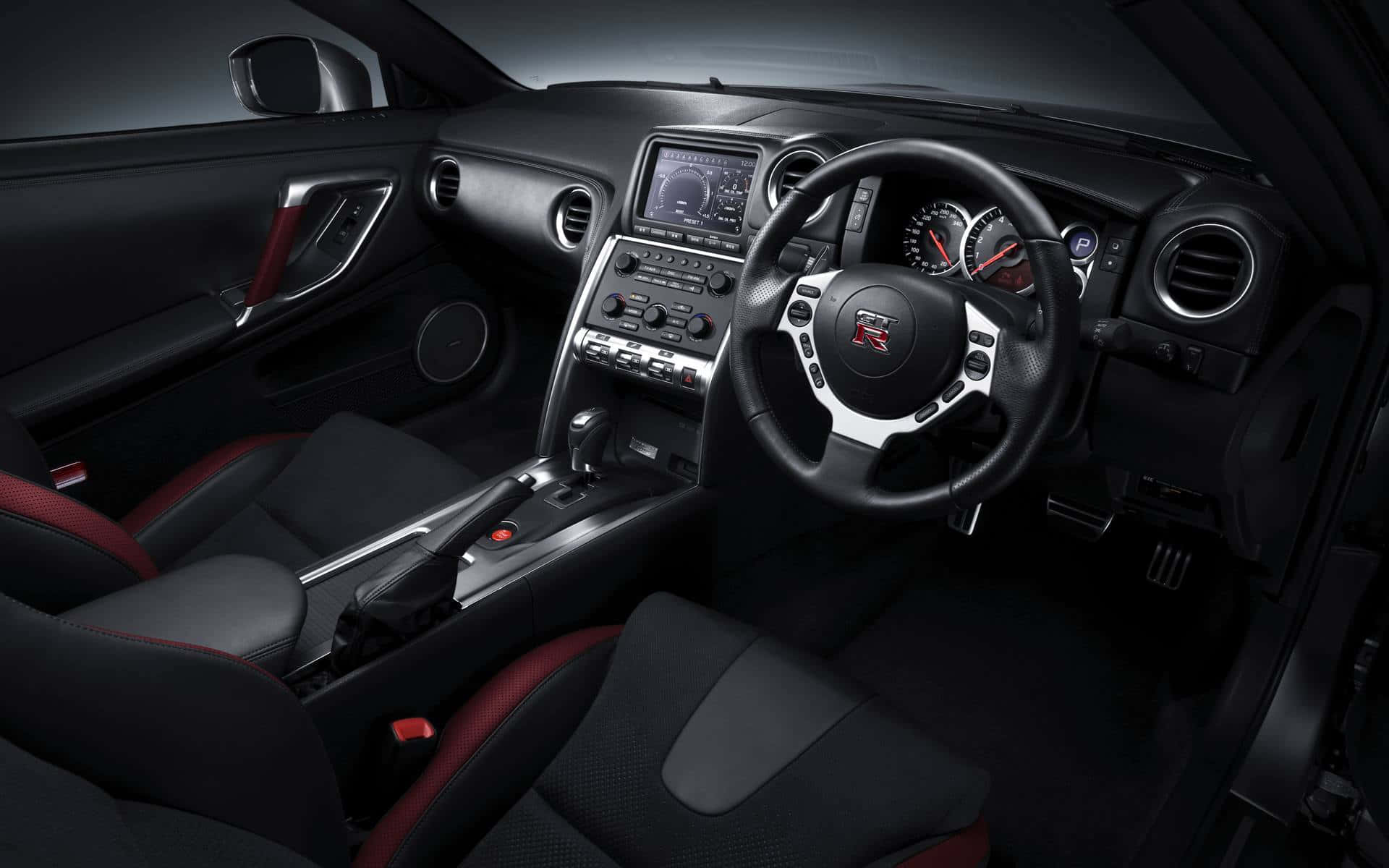 Inside Car All Black Background