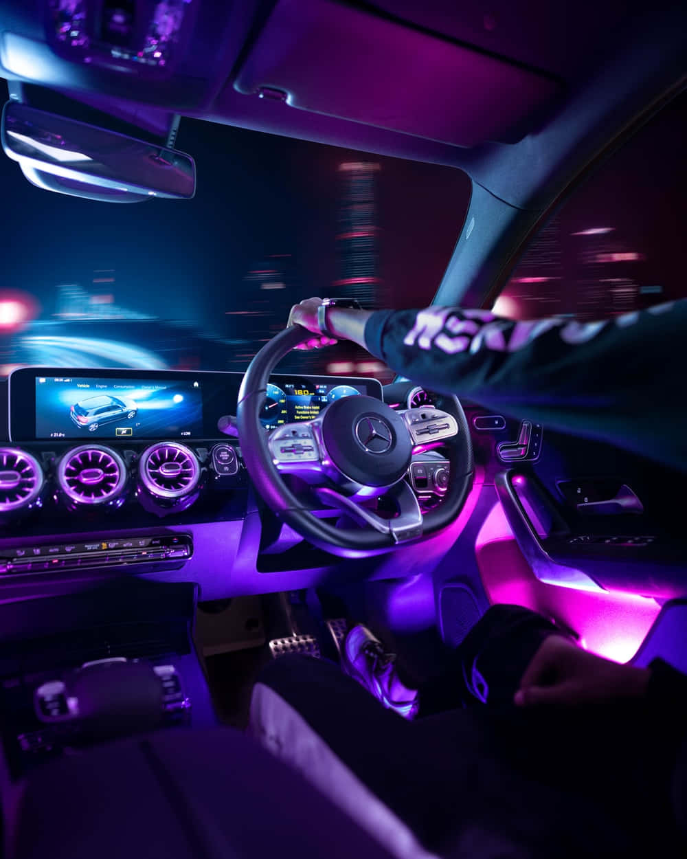 Inside Car Purple Aesthetic