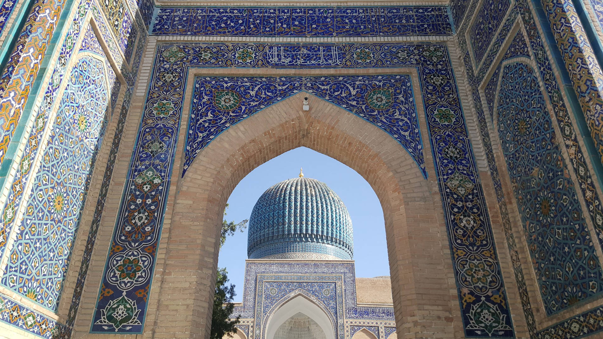 Inside Gur-e-amir Mausoleum Samarkand Background